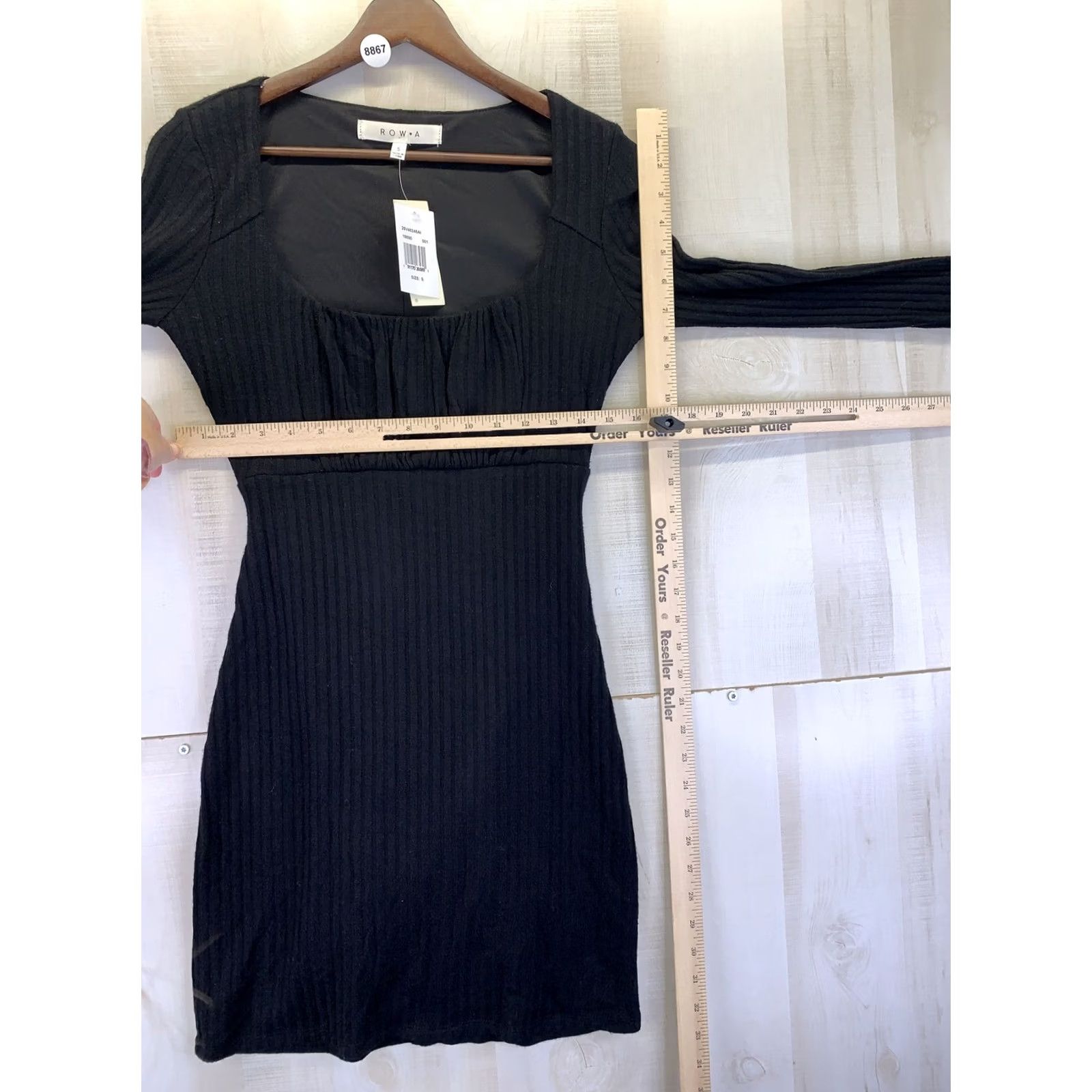 Vintage Rowa Little Black Dress Long Sleeve Pencil Dress Size Small NWT-8867 Women Black Ribbed Knit LBD Size S / US 4 / IT 40 - 3 Thumbnail