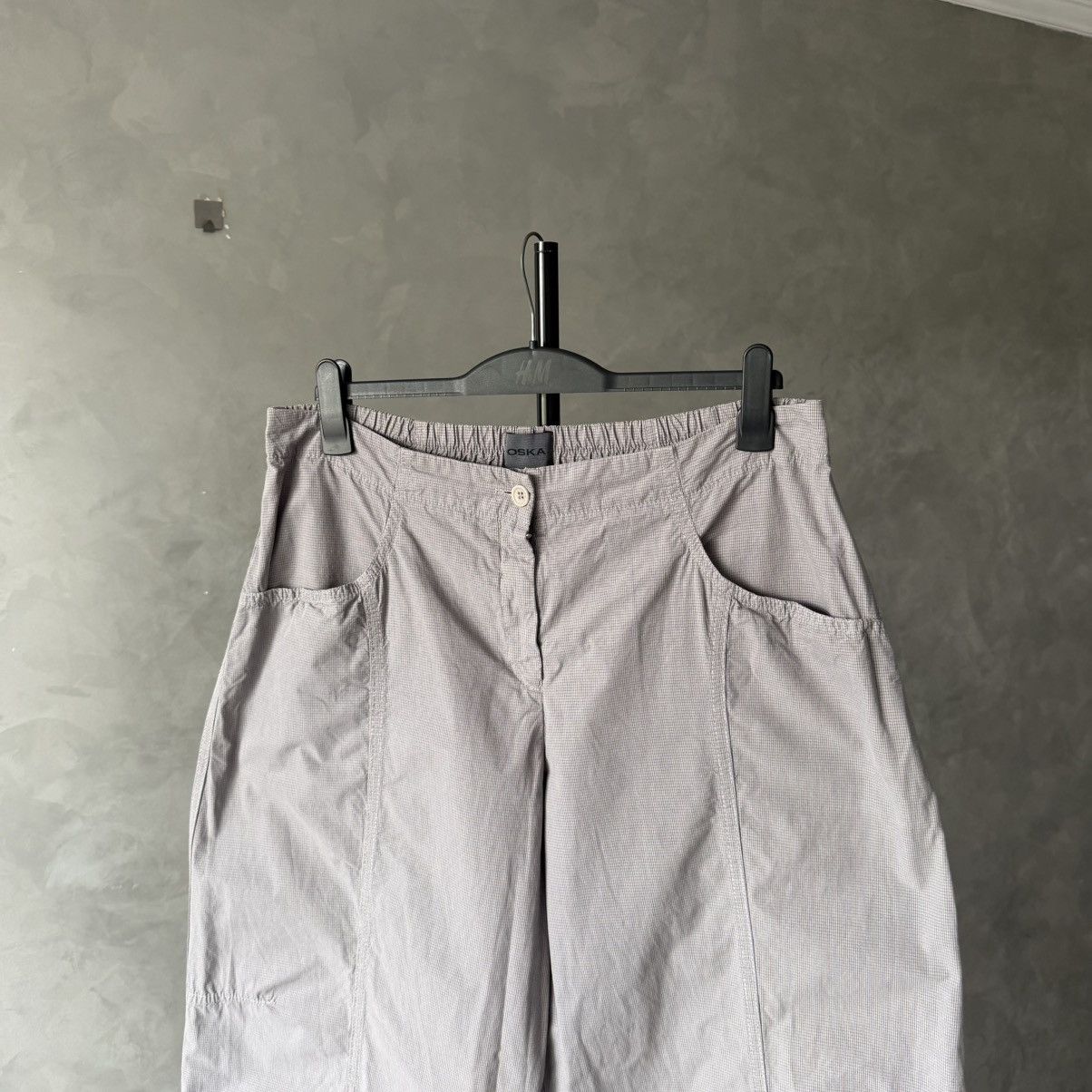 OSKA OSKA Wide Barrel Leg Balloon Trousers Checkered Grey Size 34" / US 12 / IT 48 - 3 Thumbnail