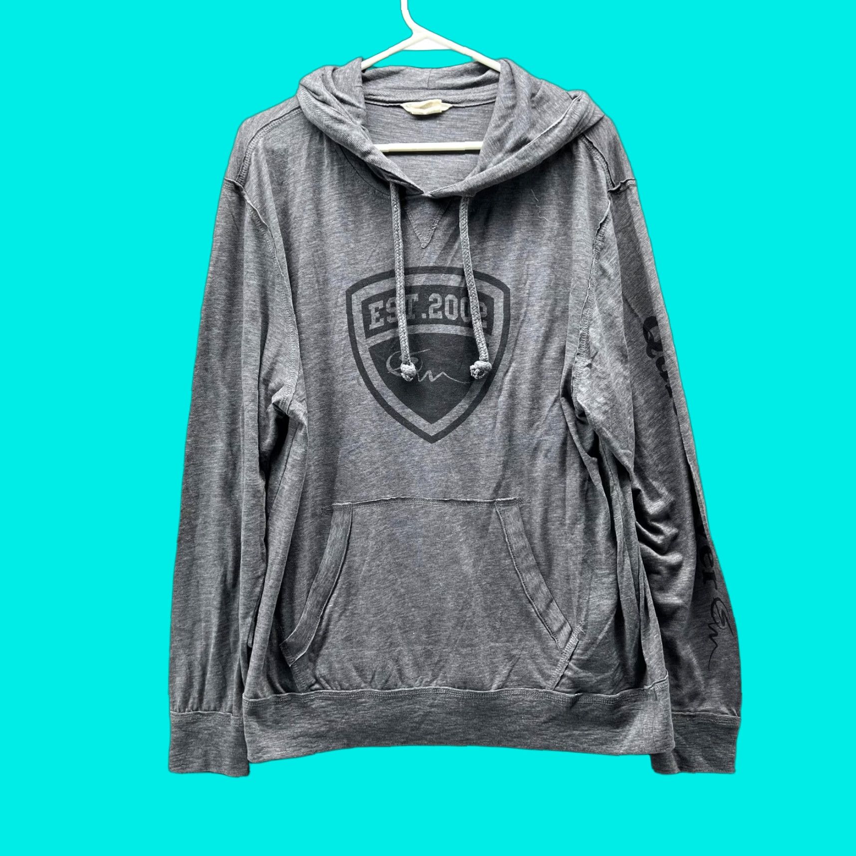 Vintage VINTAGE Levelwear Hoodie Sweater Men L Gray Black Hooded Pullover Cotton Fleece Logo Casual/Workwear Men Size US L / EU 52-54 / 3 - 1 Thumbnail