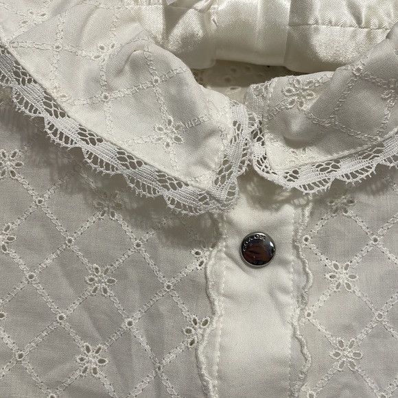 Coach Coach Broderie Anglaise Lace Long Sleeve Top Cottagecore Size XS / US 0-2 / IT 36-38 - 4 Thumbnail