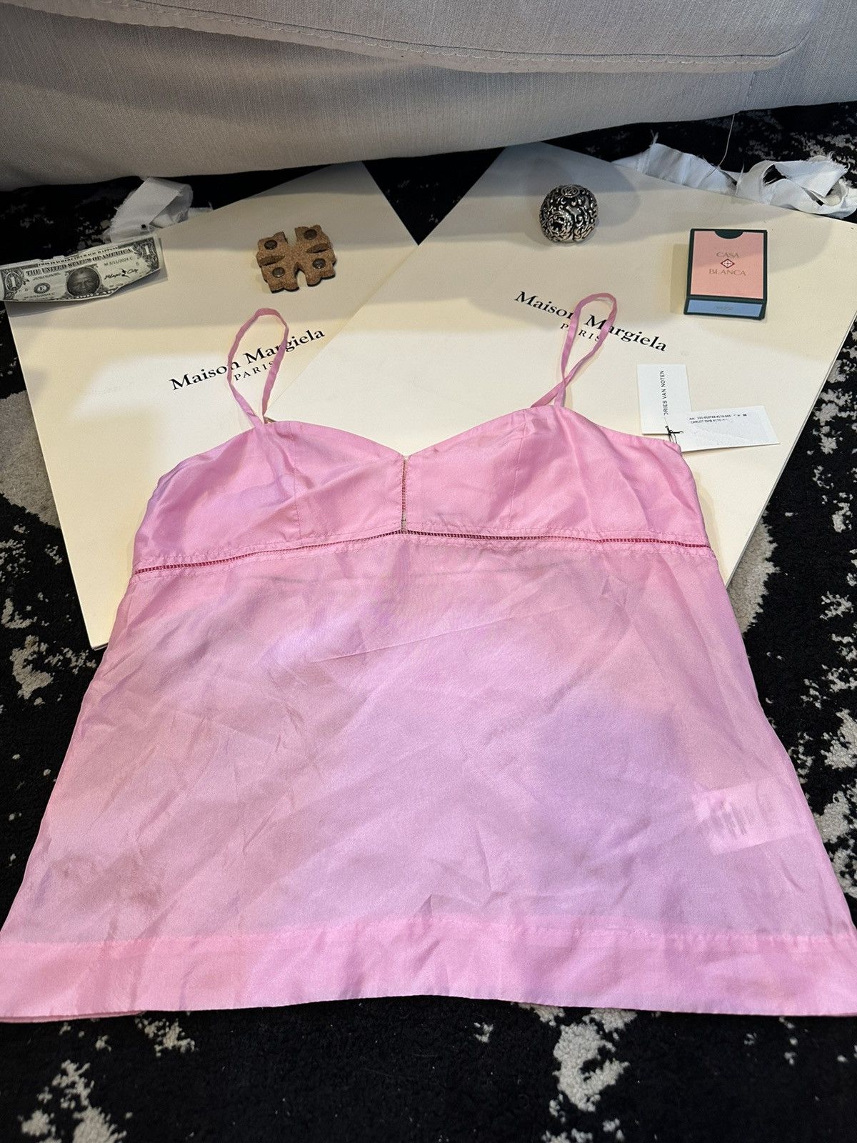 Dries Van Noten 100% Silk Pink Dries Van Noten Top Size XS / US 0-2 / IT 36-38 - 1 Thumbnail