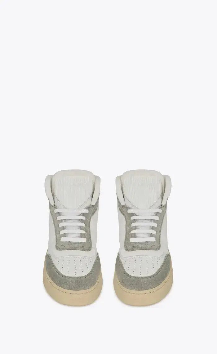 Saint Laurent Paris o1la1rc1a1225 711250 SL/80 Sneakers in Leather And Suede Size US 12 / EU 45 - 3 Thumbnail