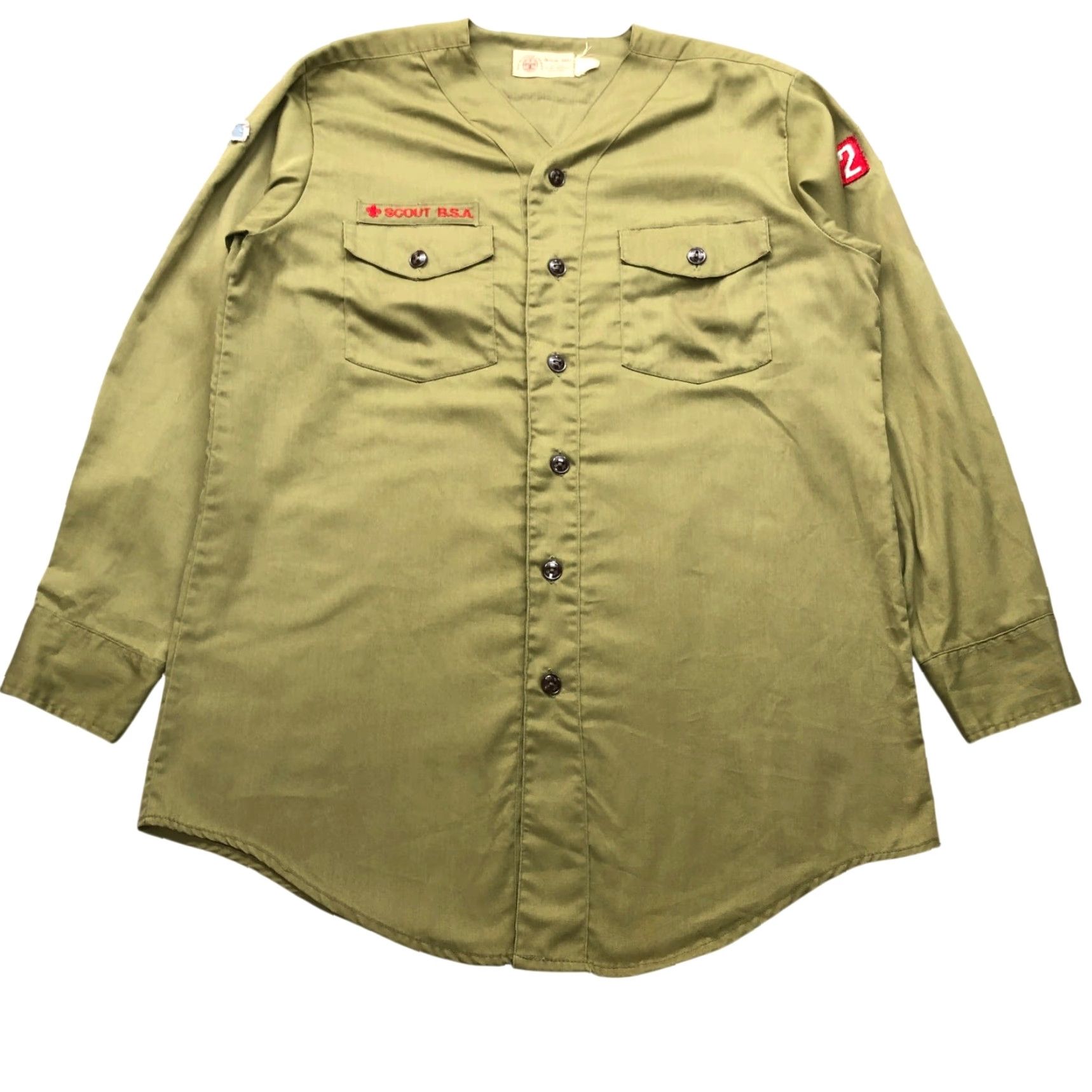 Vintage VINTAGE BSA Uniform Shirt Mens Large Green 60s 70s Button-Up Long Sleeve Casual Travel Georgia Boys Scout of America Size US M / EU 48-50 / 2 - 2 Thumbnail
