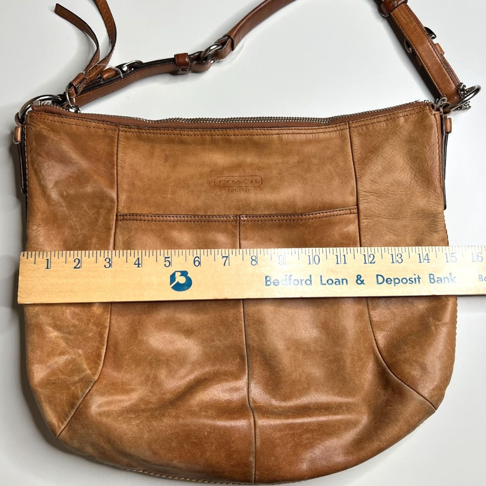 Coach VINTAGE Coach Brown Leather Shoulder Bag Slouchy Hobo Purse Pink Lining - Medium Women’s Bag | Coach J0849-12684 Size ONE SIZE - 5 Thumbnail
