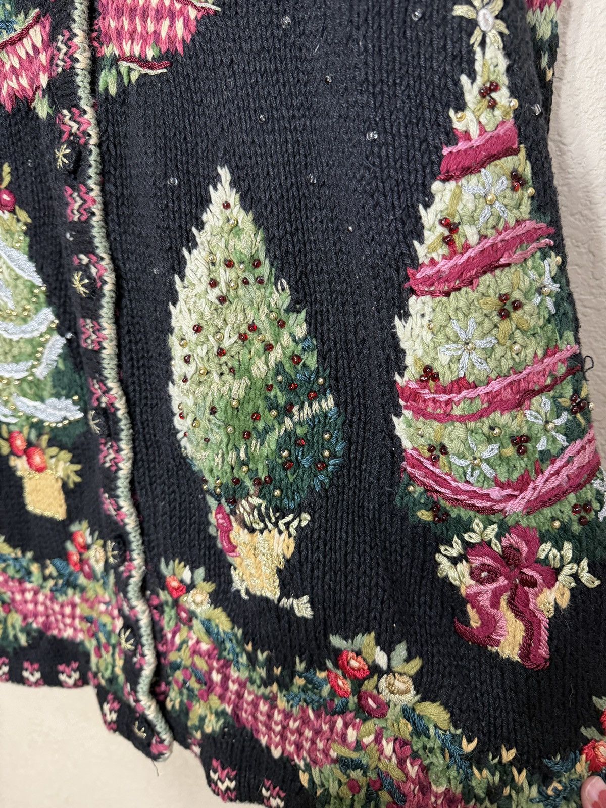 Other Heirloom Collectibles Black Christmas Cardigan Sweater 26/28 Size 3XL / US 20-22 - 6 Thumbnail