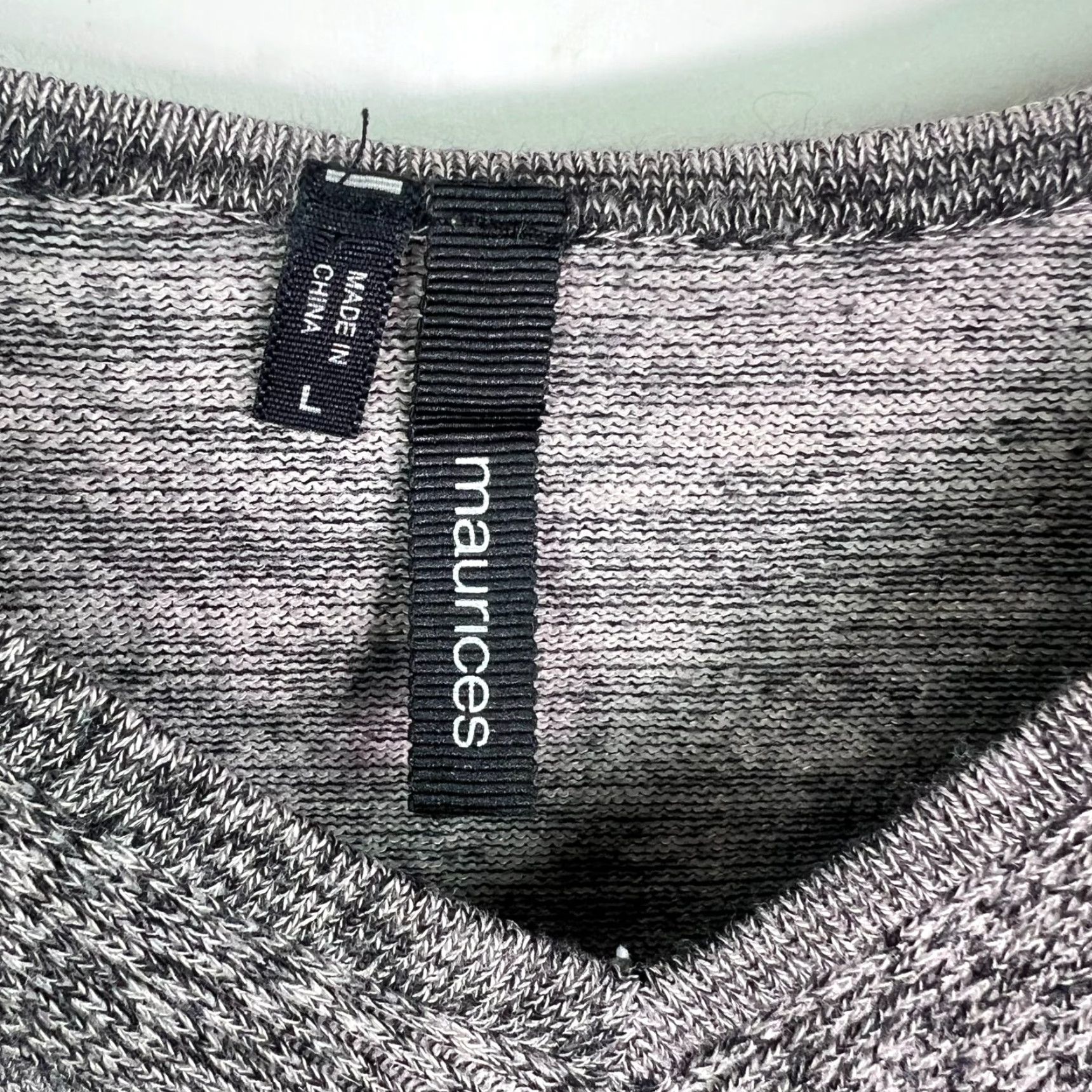 Vintage Maurices Heather Gathered V-Neck Knit Top Womens Size L Gray Shirt Size L / US 10 / IT 46 - 3 Thumbnail