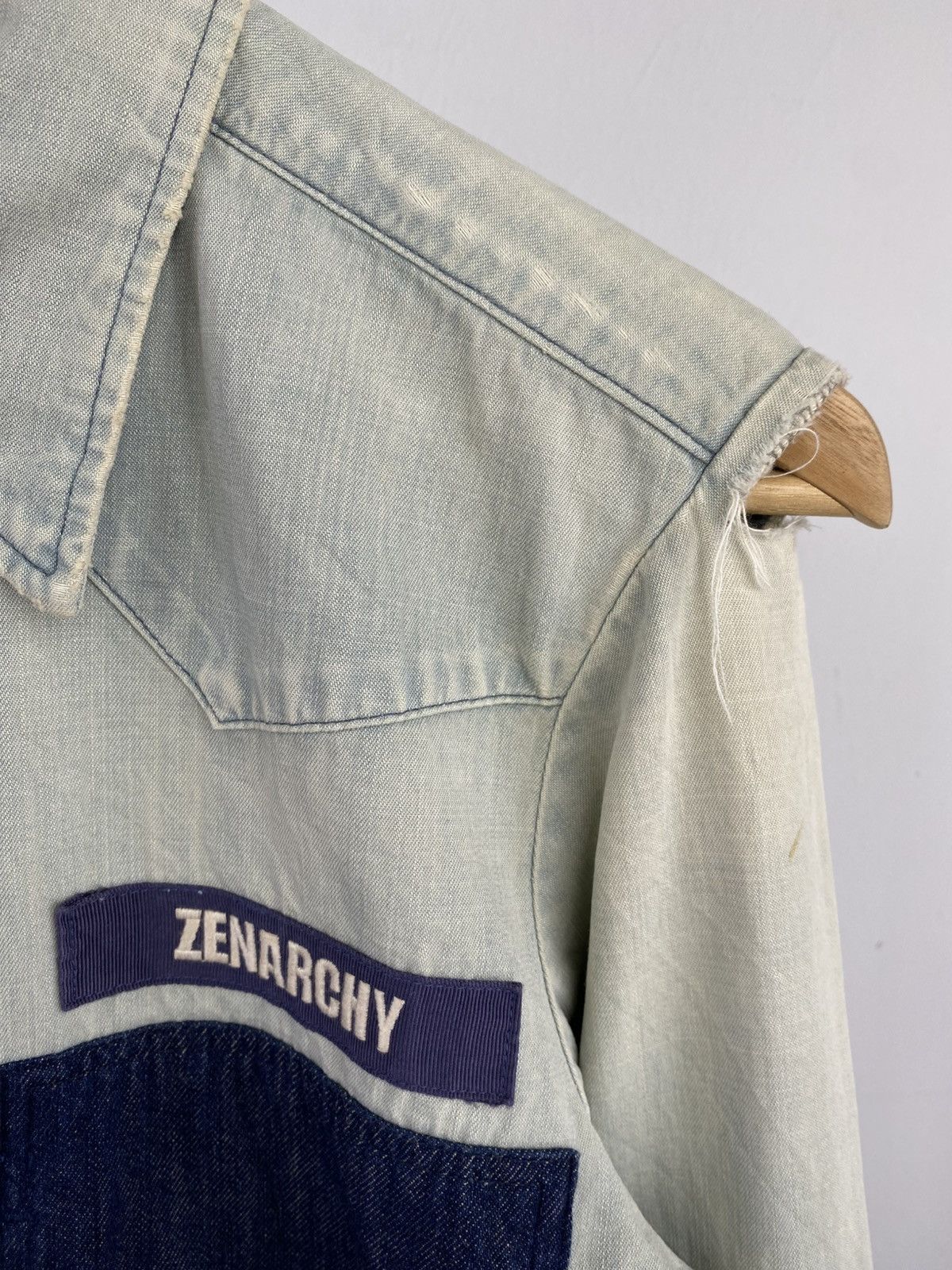 Sasquatchfabrix SS11 Sasquatchfabrix "Zearchy" Distressed Denim Shirt Size US S / EU 44-46 / 1 - 7 Thumbnail