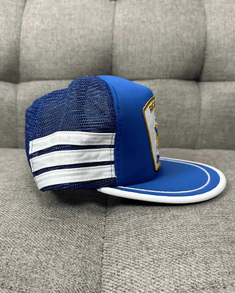 Vintage Vintage Richmond E.R.T. Blue/White Striped Trucker Hat Size ONE SIZE - 3 Thumbnail