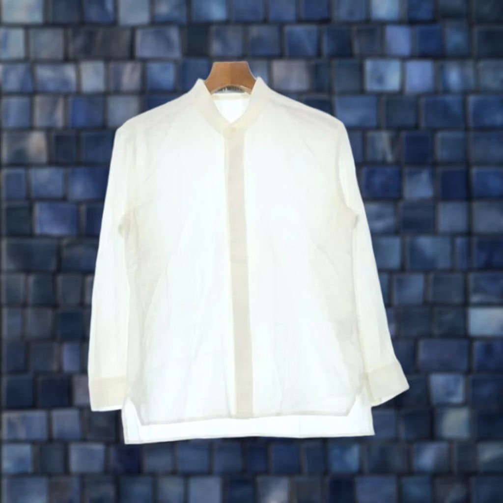 Issey Miyake ISSEY MIYAKE men'S Dress Shirt Size 1 White cotton Long sleeve simple USED Size 36R - 1 Thumbnail