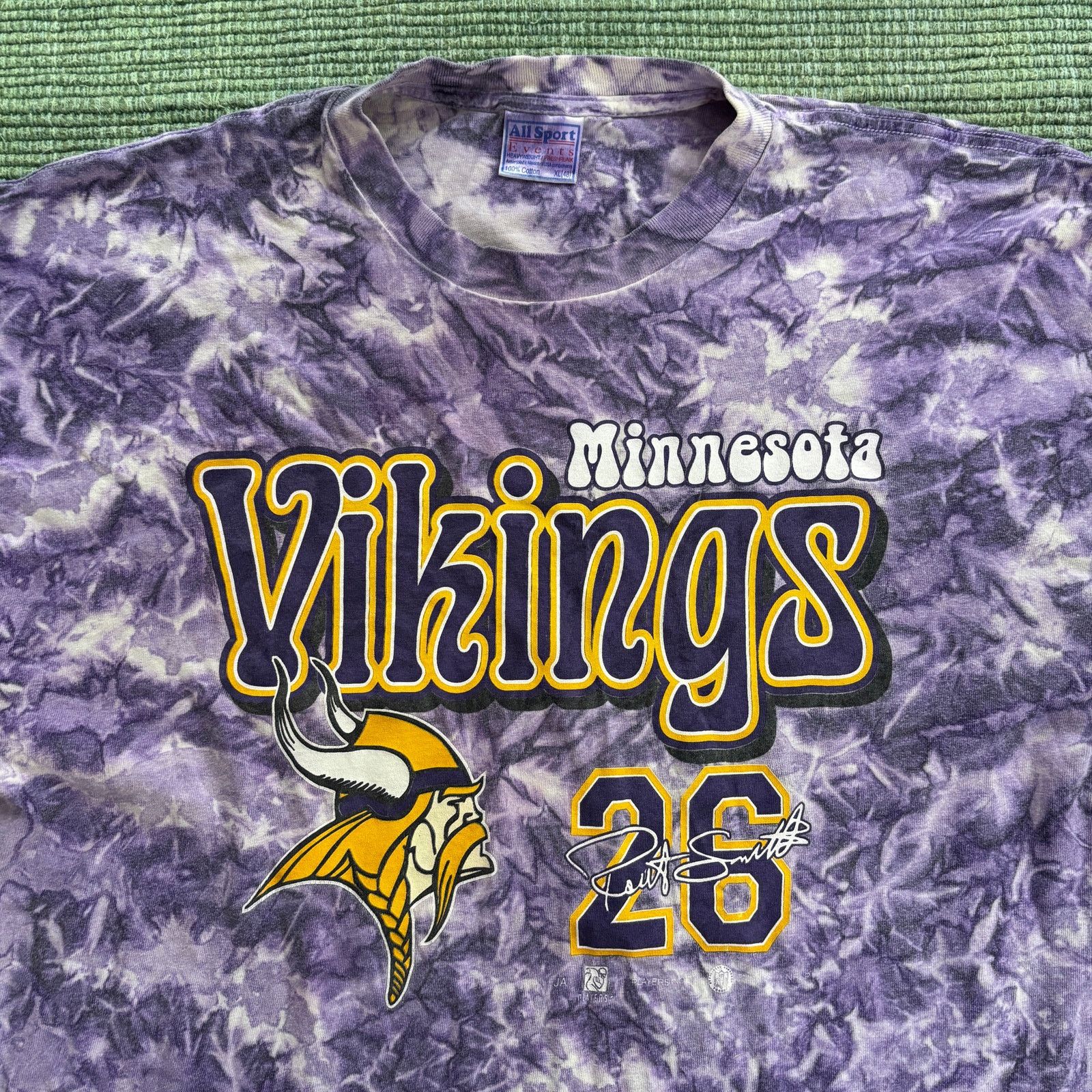 NFL × Vintage Vintage 1990s Tie Dye Minnesota Vikings Single Stitched Tee Size US XL / EU 56 / 4 - 3 Thumbnail