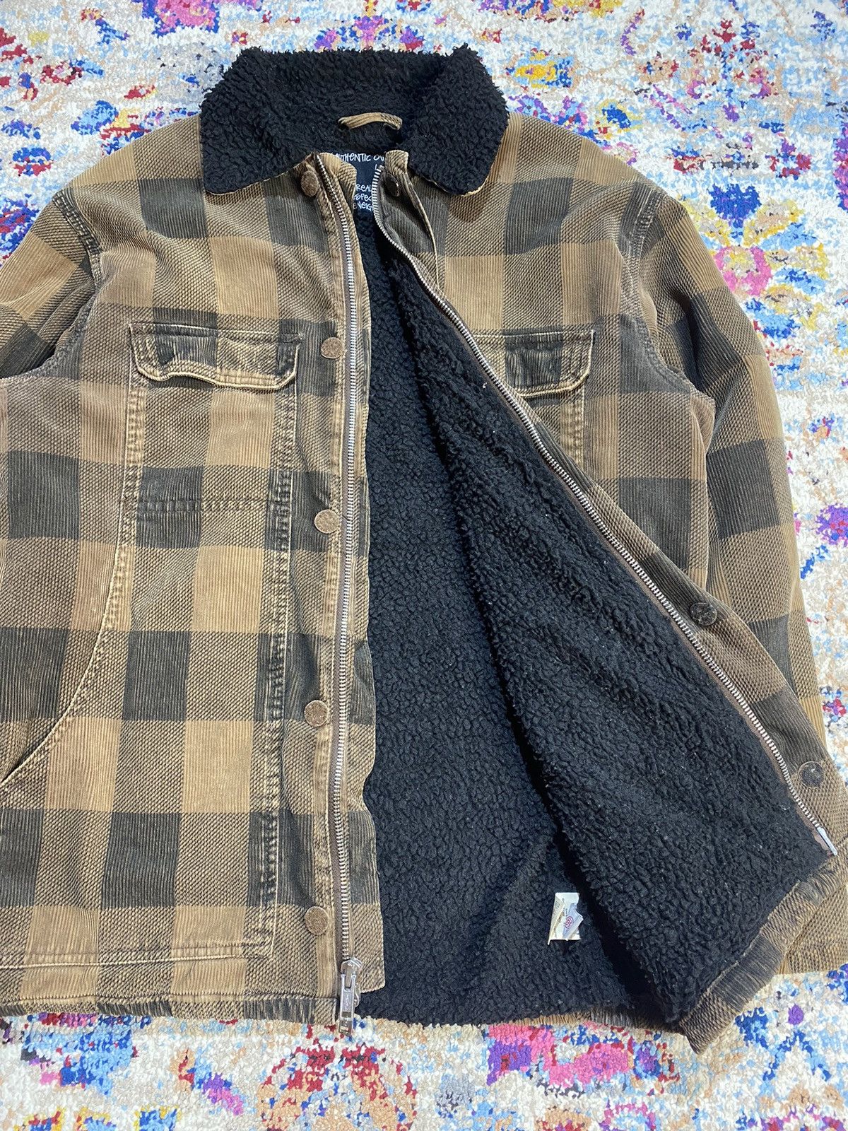 Stussy OG Stussy Double Front Shadow Plaid Sherpa Jacket Size US L / EU 52-54 / 3 - 3 Thumbnail