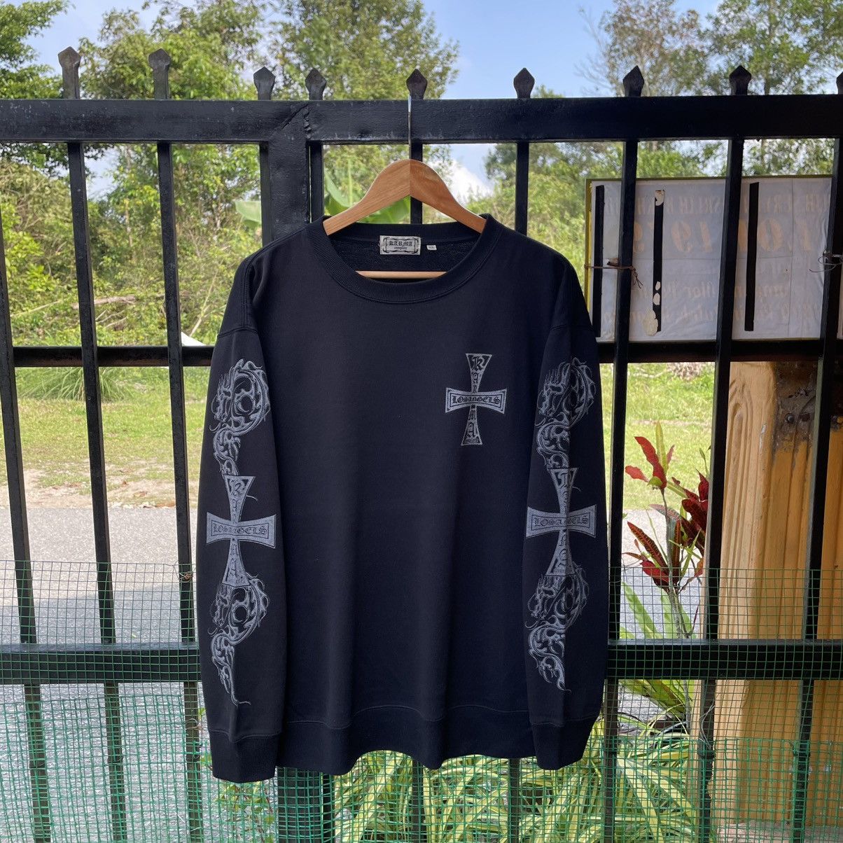 Japanese Brand 🔥Vintage Karma Skateboard Big Flame Cross Logo Sweatshirts Size US M / EU 48-50 / 2 - 4 Thumbnail
