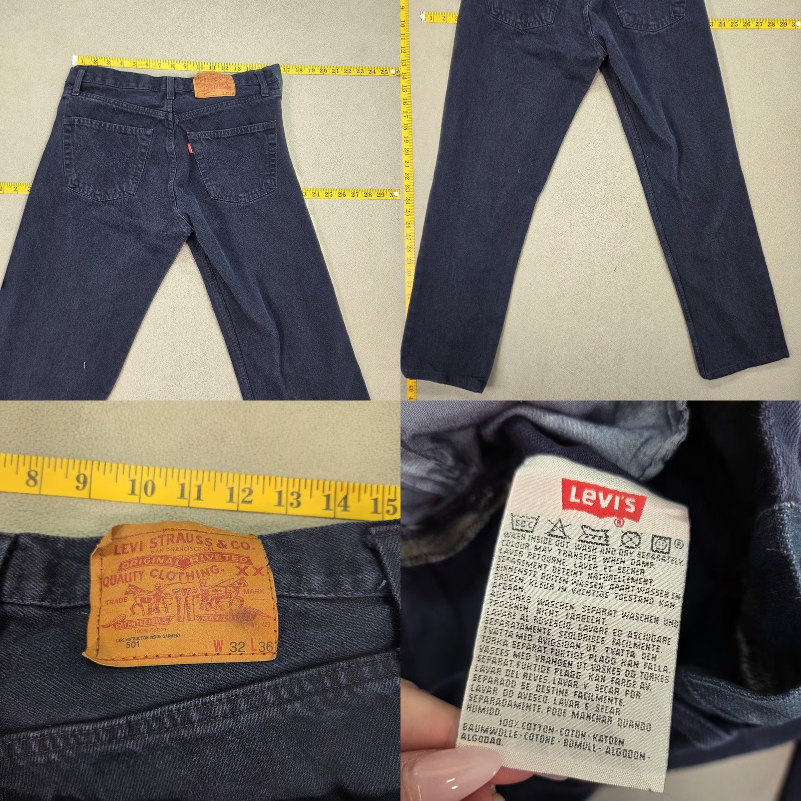 Levi's VINTAGE Levi's 501 Jeans Mens Blue Straight Button Fly 32x30 United States 90s Jeans Mens 501 Vintage Levi's 501 Womens Boys Girls Size US 32 / EU 48 - 8 Thumbnail