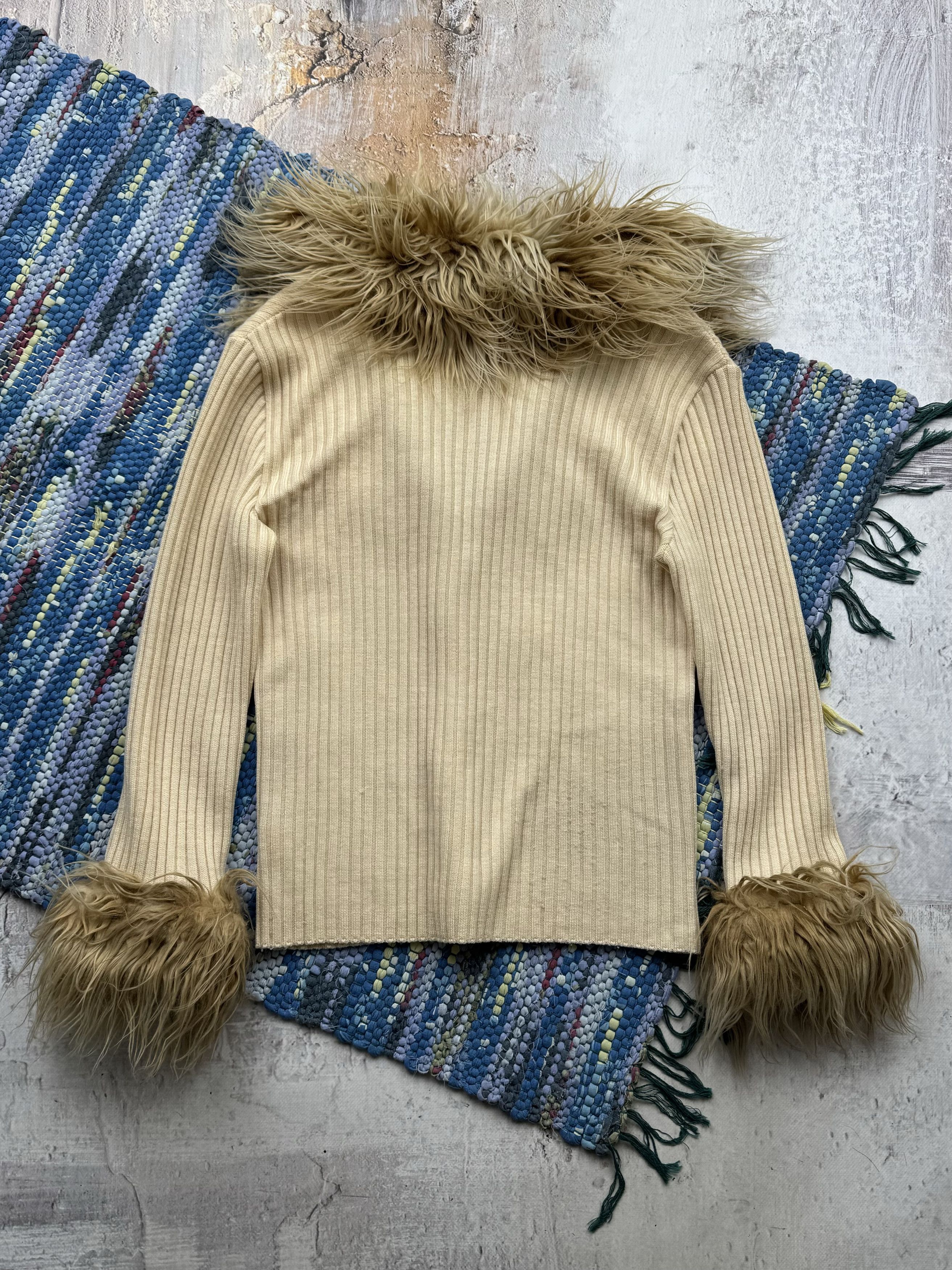 Vintage Vintage Ribbed Sweater With Faux Fur Details A608(790)D15 Size M / US 6-8 / IT 42-44 - 7 Thumbnail