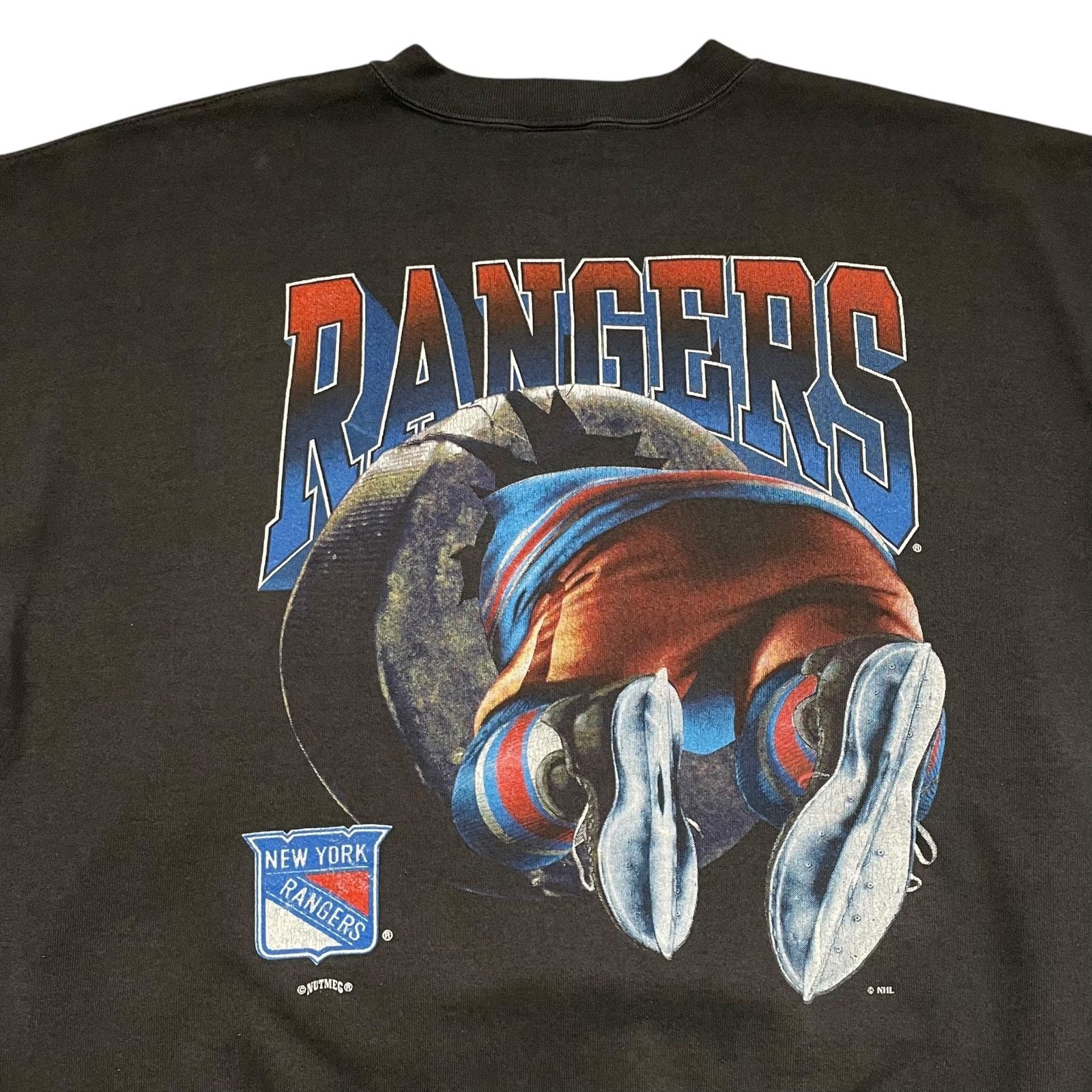 NHL VTG 90s NEW YORK RANGERS NUTMEG DOUBLE SIDE SWEATSHIRT XL Size US XL / EU 56 / 4 - 4 Thumbnail