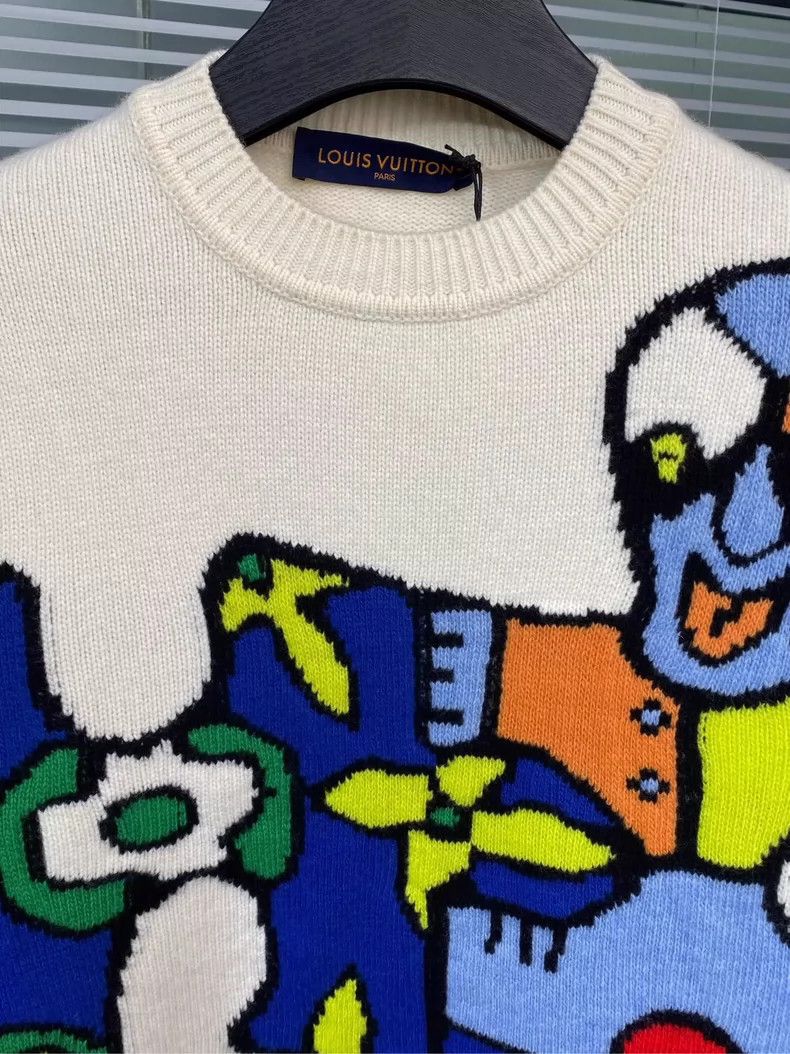 Louis Vuitton LOUIS VUITTON Cartoon Puzzle Beige sweater 2504-Nextarrow Size US S / EU 44-46 / 1 - 3 Thumbnail