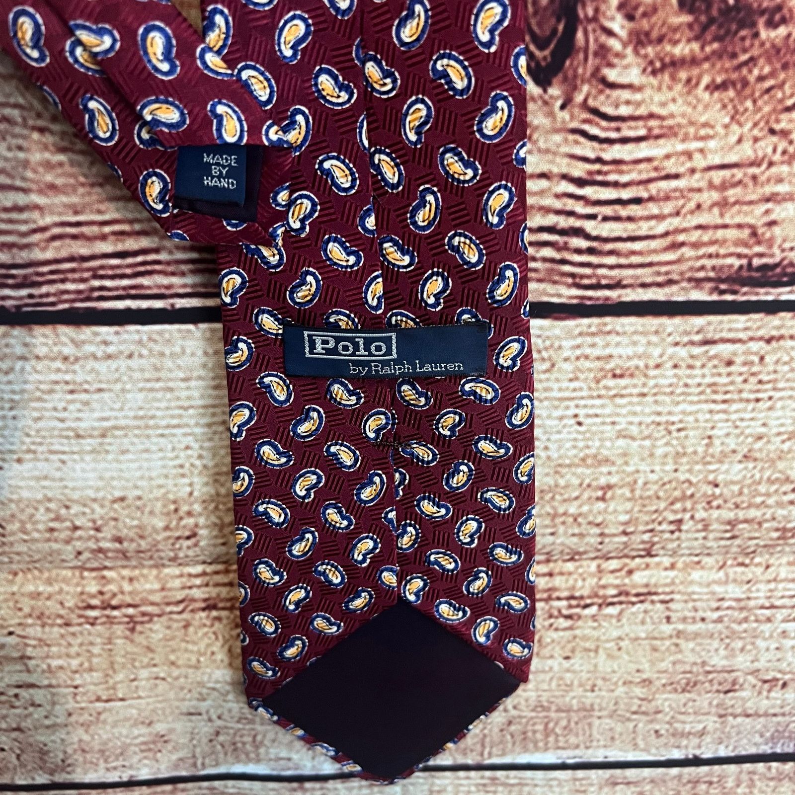 Polo Ralph Lauren Polo Ralph Lauren 100% Silk Neck Tie Handmade Paisley Red Size ONE SIZE - 2 Thumbnail