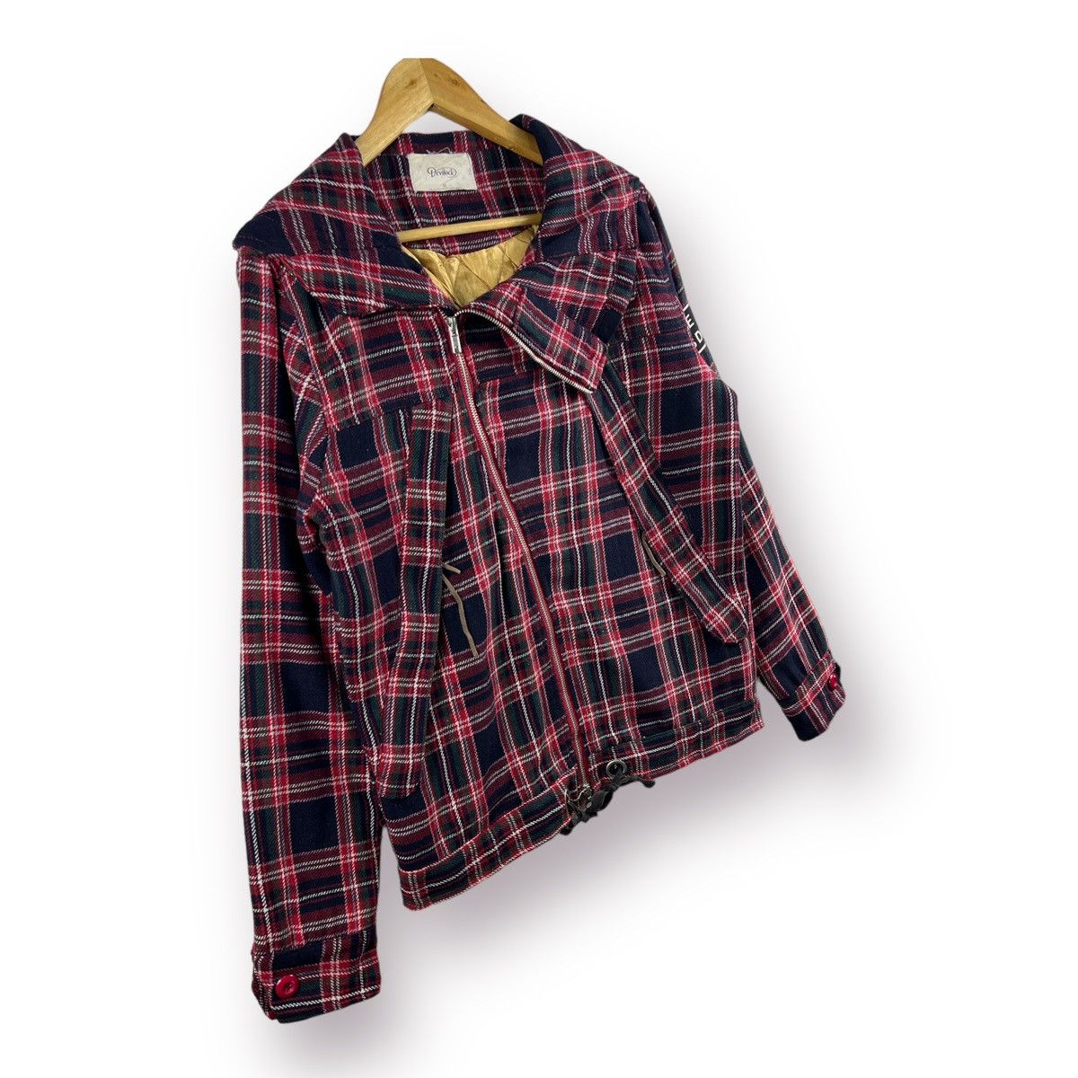 A.F.F.A. 🔥PUNK 💀 RED TARTAN DEVILOCK JAPON DOUBLE COLLAR HOOD - M Size US M / EU 48-50 / 2 - 3 Thumbnail