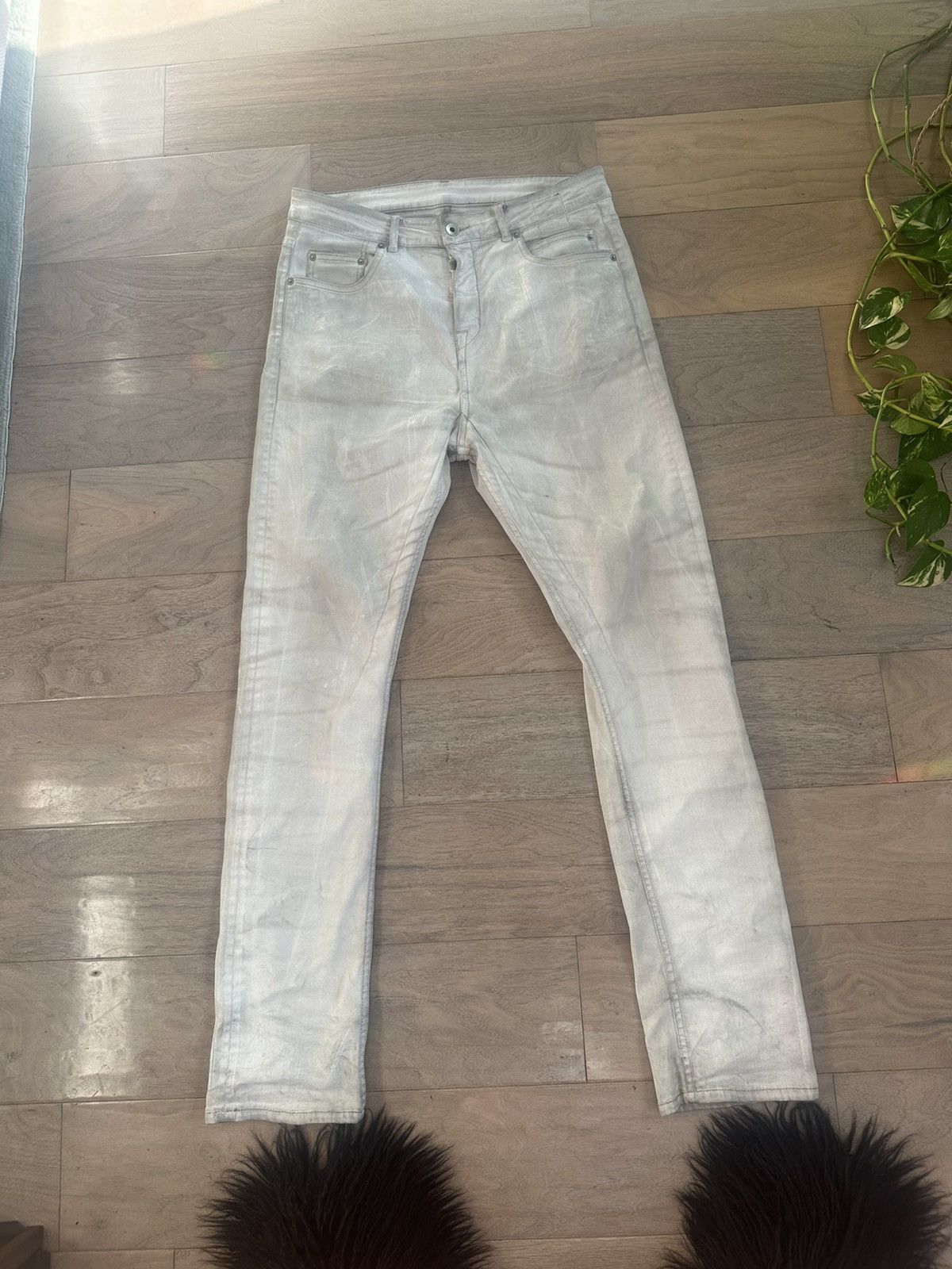image of Rick Owens x Rick Owens Drkshdw Detroit Cut (White Wax), Men's (Size 31)