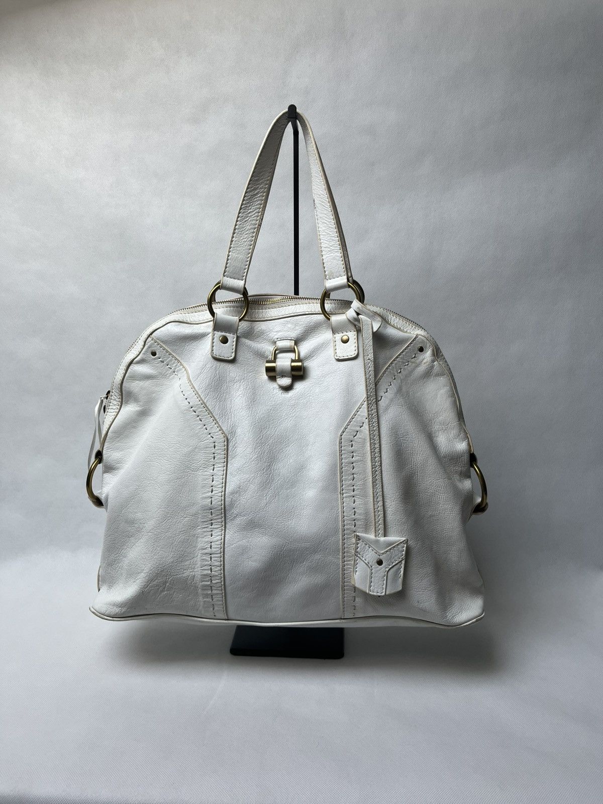 Yves Saint Laurent Yves Saint Laurent rive gauche Muse white leather hand bag Size ONE SIZE - 1 Thumbnail