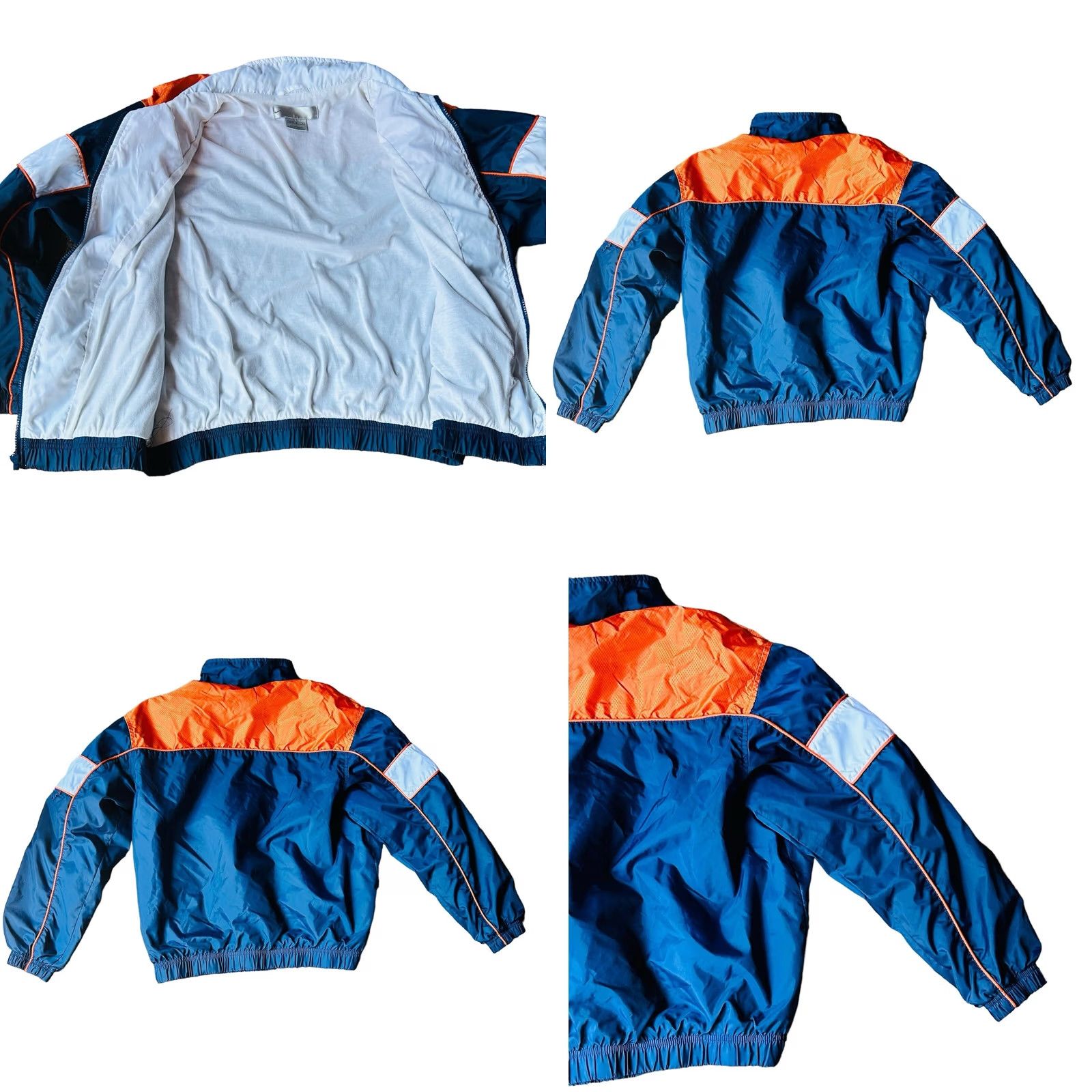 Nike VINTAGE Nike Mini Swoosh Windbreaker Full Zip Jacket Men Medium 8-10 Blue Orange VTG Size US M / EU 48-50 / 2 - 8 Thumbnail
