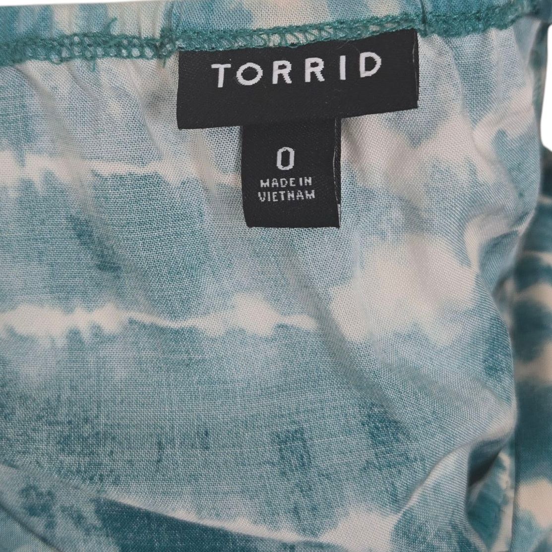 Other Torrid Womens Trapeze Dress 0 Large Challis Cold Shoulder Size L / US 10 / IT 46 - 7 Thumbnail