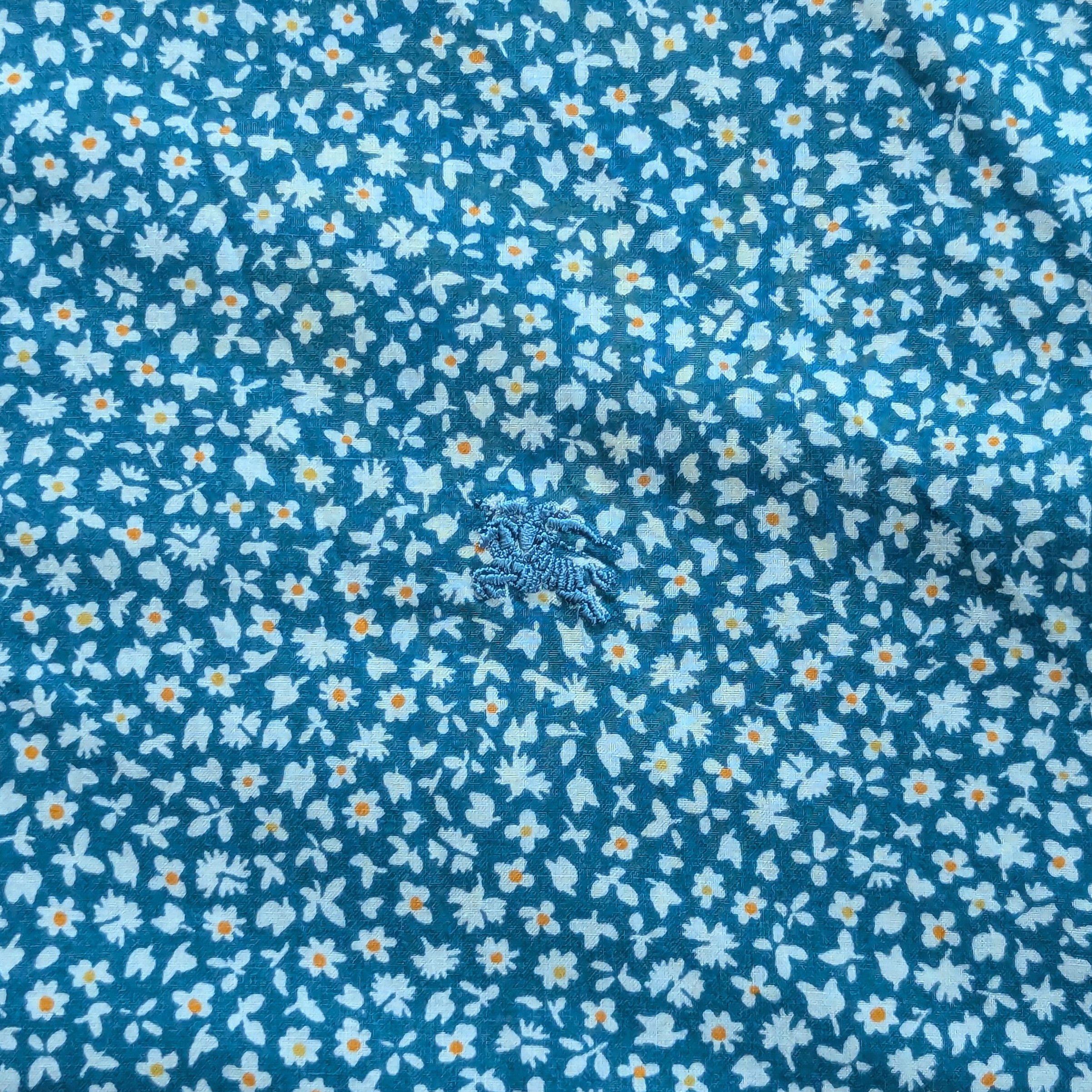 Burberry BURBERRY Brit Blue Cotton Floral Printed Short Sleeve Shirt Size US XL / EU 56 / 4 - 19 Thumbnail