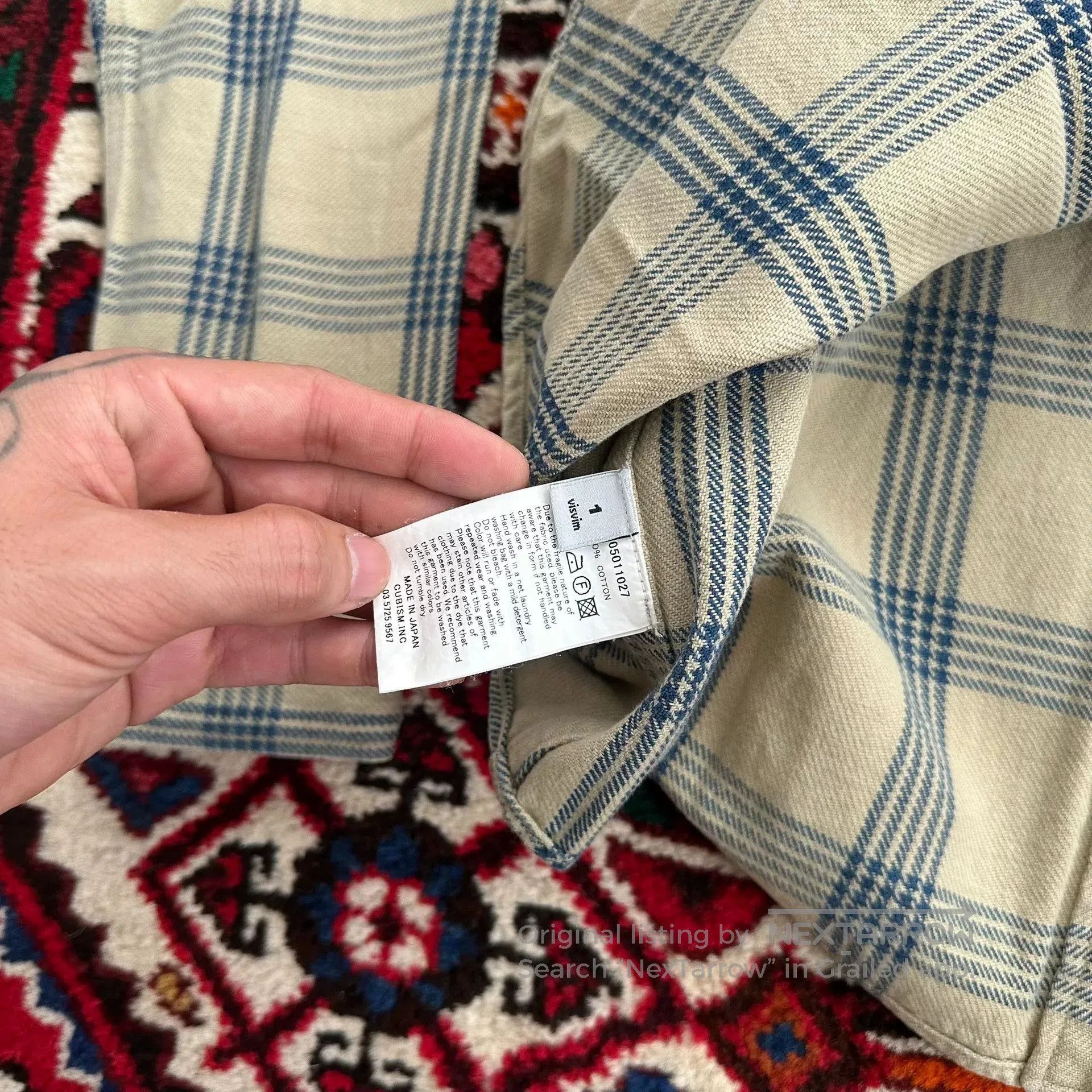 Visvim visvim indigo check long sleeve shirt. Size US M / EU 48-50 / 2 - 5 Thumbnail