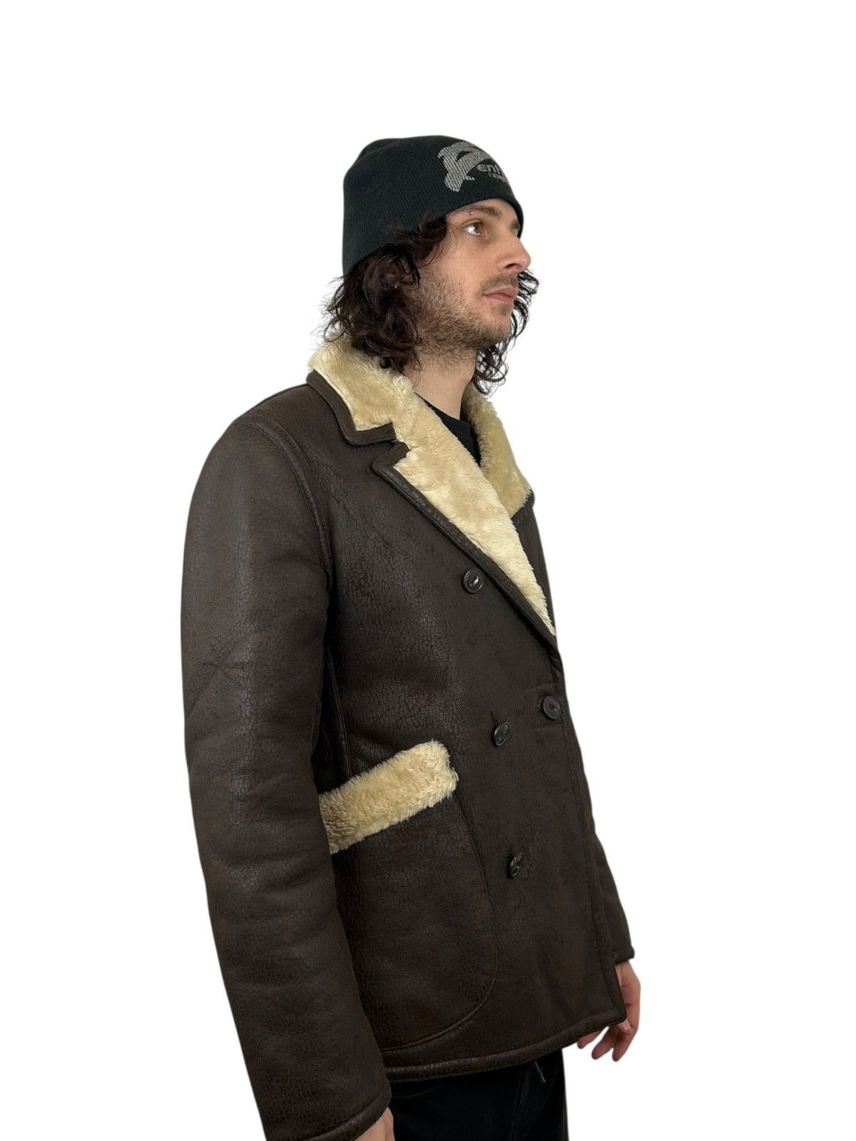 PPFM PPFM Heavy Double Breasted Faux Shearling Naval Jacket (L) Size US L / EU 52-54 / 3 - 2 Thumbnail