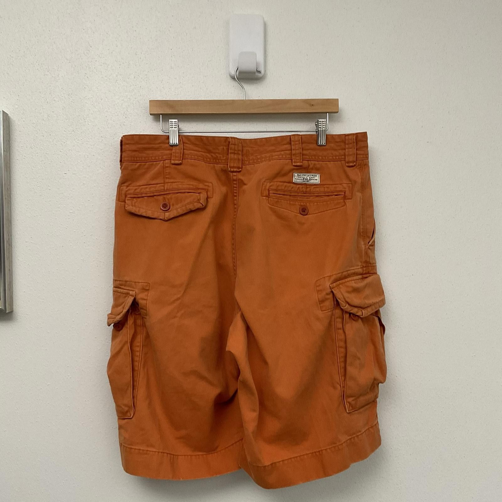 Polo Ralph Lauren VTG y2k POLO Ralph Lauren orange baggy long cargo shorts 36 Size US 36 / EU 52 - 2 Thumbnail