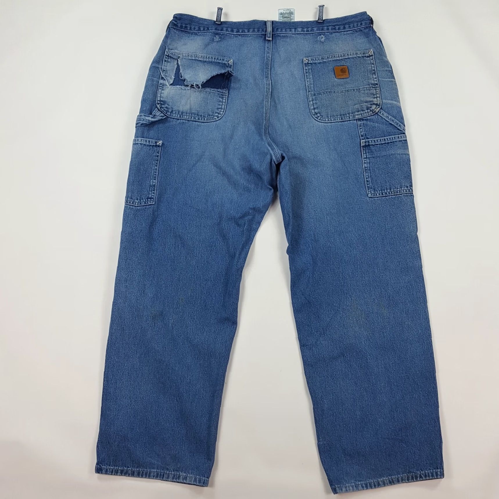 Carhartt VINTAGE Carhartt Jeans Denim 40x32 Blue Distressed Faded Grunge Workwear 90s Mens Carhartt Jeans Size US 40 / EU 56 - 5 Thumbnail