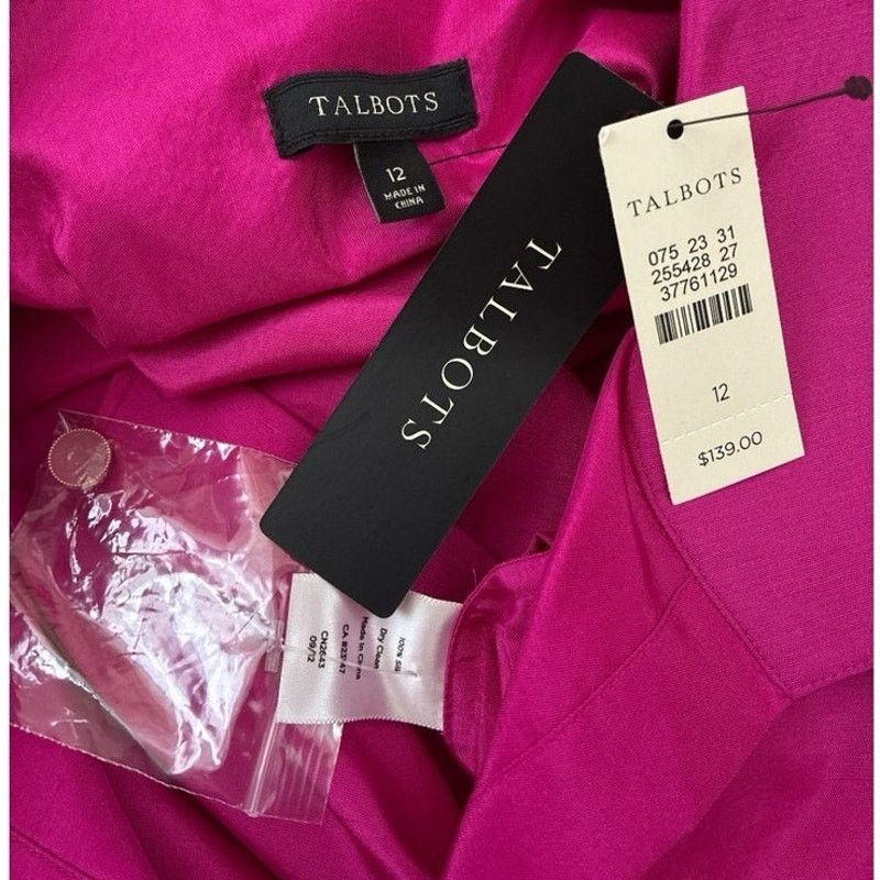 Talbots Talbots silk taffeta fuchsia long sleeve blouse NWT Size XL / US 12-14 / IT 48-50 - 8 Thumbnail