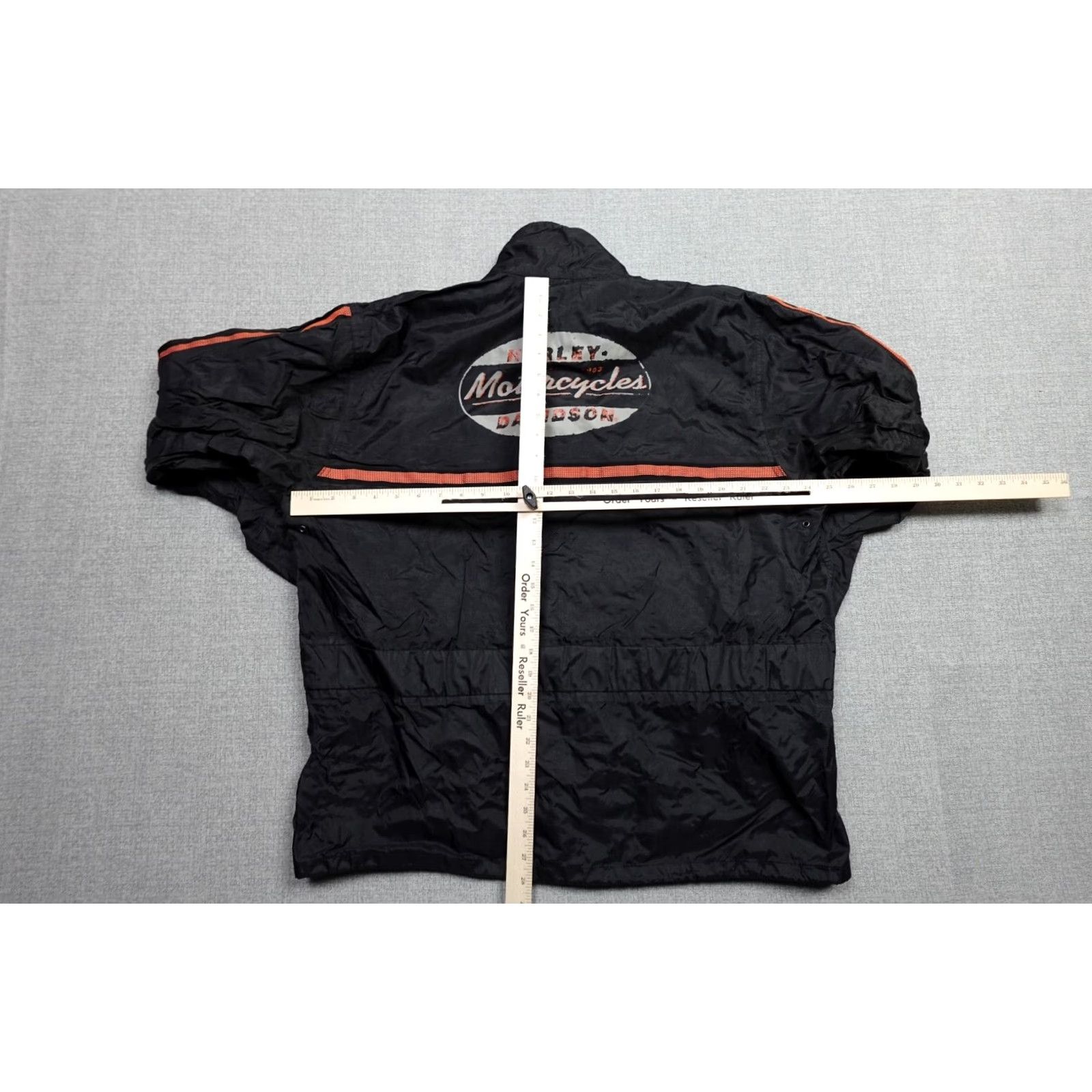 Harley Davidson Harley-Davidson Motorcycle Jacket Mens M Black Windbreaker Hooded Swishy Size US M / EU 48-50 / 2 - 6 Thumbnail