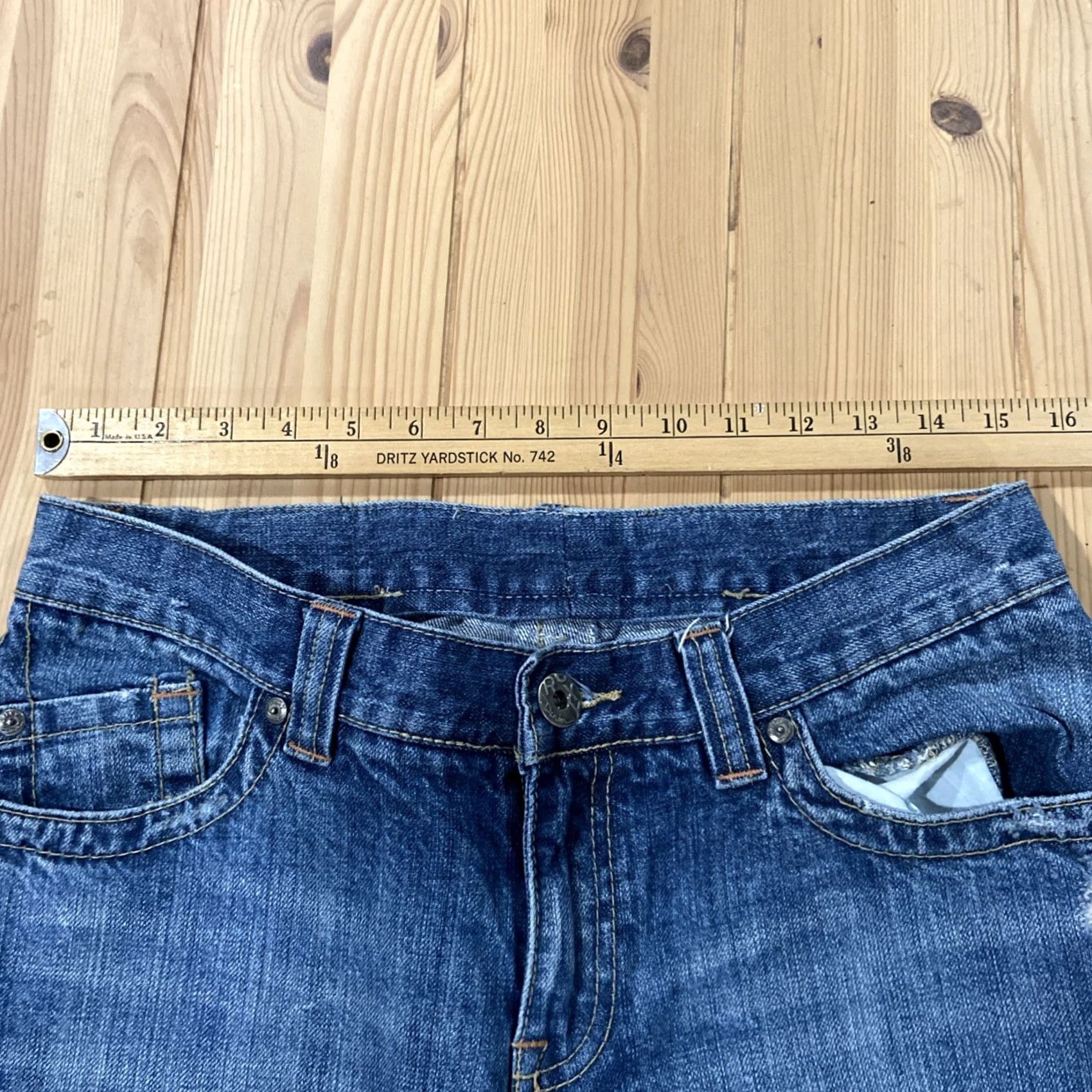 Vintage Roxy Jeans Womens 30x27 Bootcut Denim Mid Rise Blue Cotton Denim 2000s VINTAGE? No Size 30" / US 8 / IT 44 - 6 Thumbnail