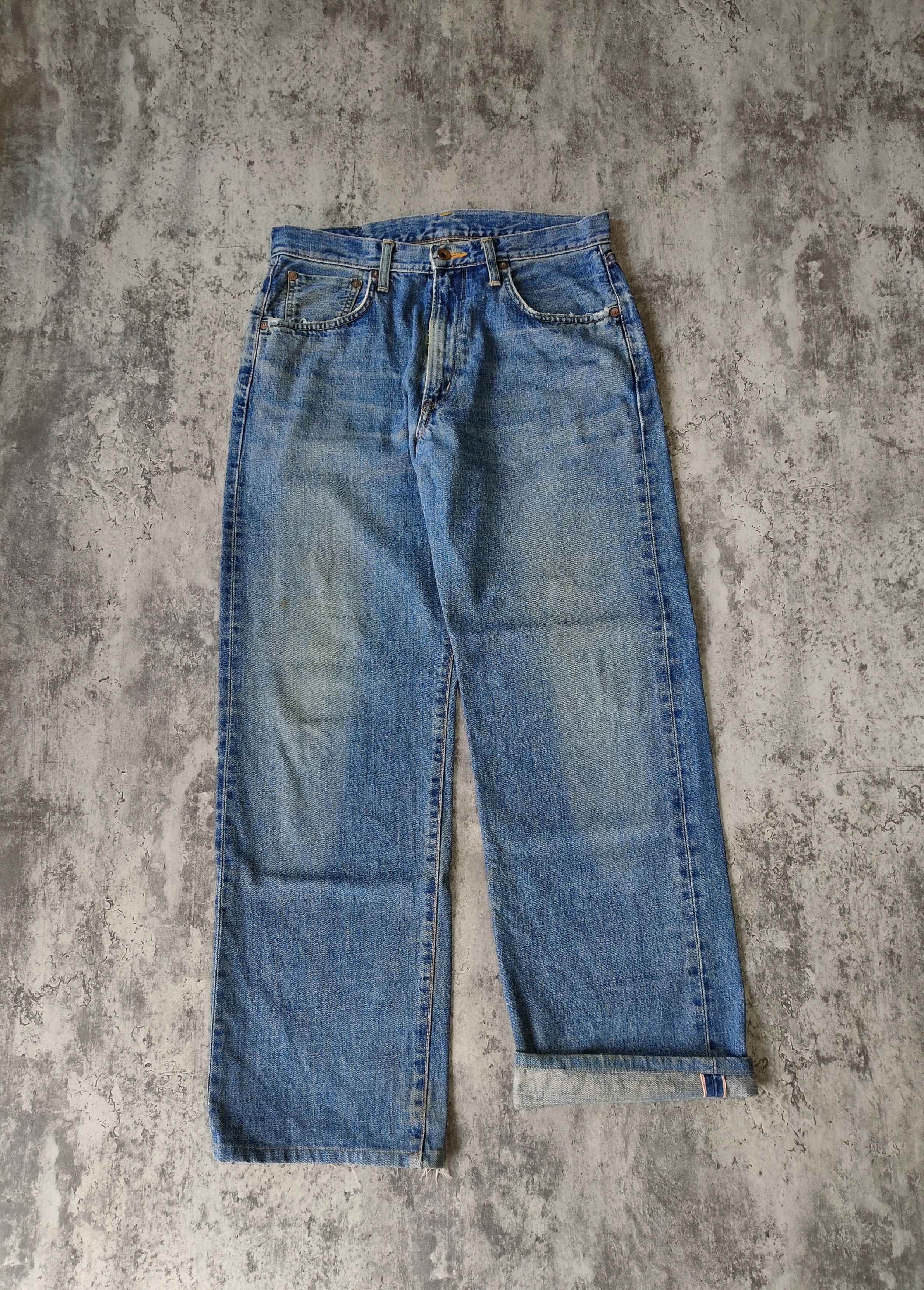 Edwin × Japanese Brand Edwin 505 Japan Selvedge Distressed Jeans Size US 31 - 1 Thumbnail