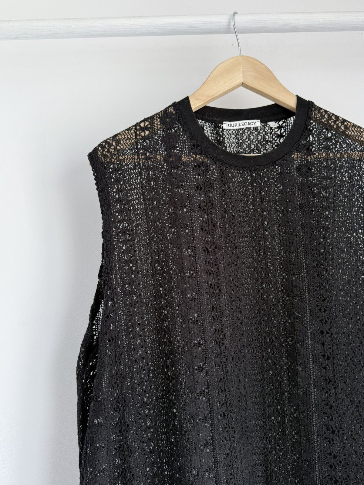 Our Legacy Our Legacy Box Sleeveless Oversized Black Crochet Tank Size US S / EU 44-46 / 1 - 4 Thumbnail