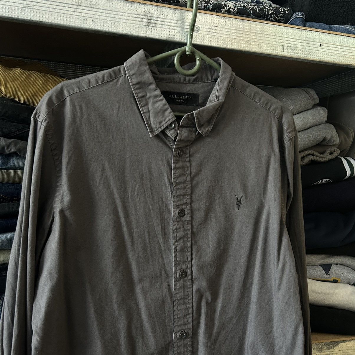 Allsaints Designer Allsaints Small Logo Basic Button Up shirt size M Size US M / EU 48-50 / 2 - 2 Thumbnail