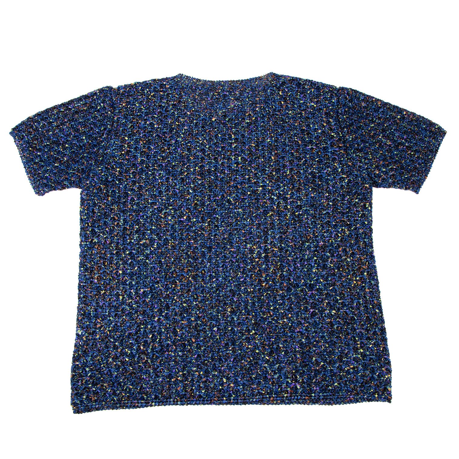 Issey Miyake o1tko11224 Mesh Short Sleeve T-Shirt in Dark Blue Size US S / EU 44-46 / 1 - 4 Thumbnail