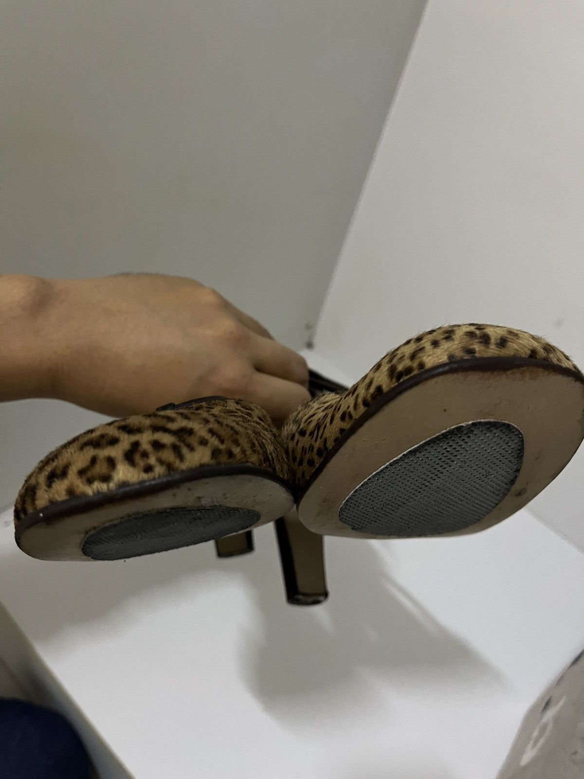 Bottega Veneta Bottega Veneta Brown Calf Hair Leopard Ankle Strap Size US 7 / IT 37 - 10 Thumbnail