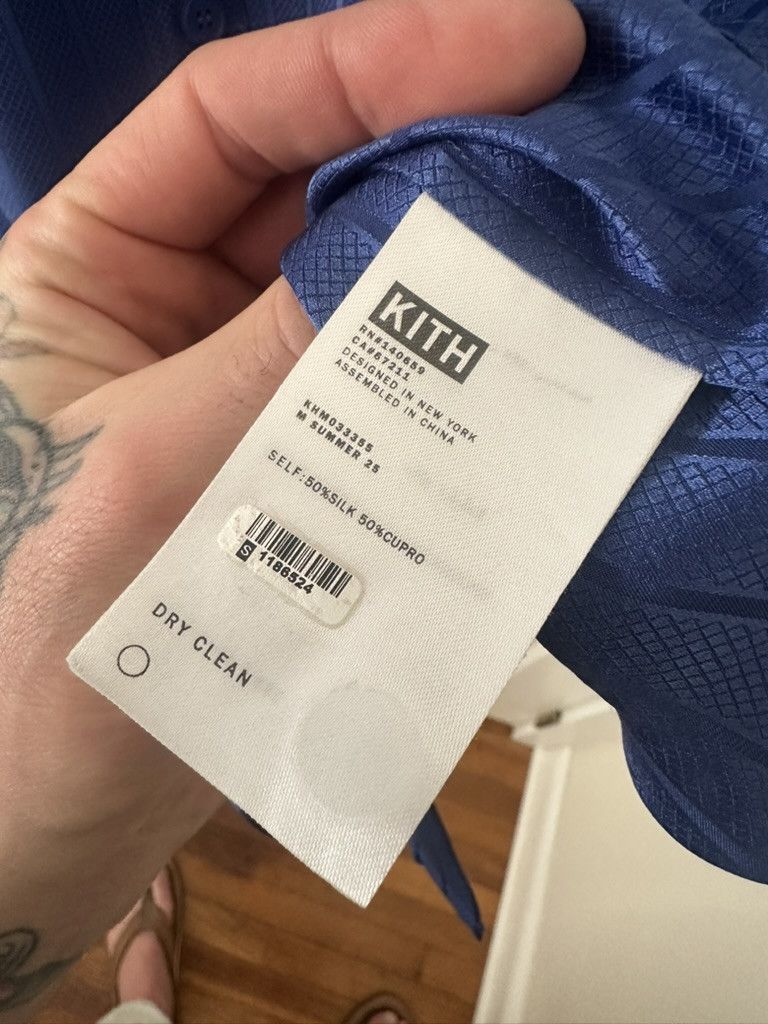 Kith Kith Crest Logo Boxy Collared Silk Overshirt - Bow Blue Size US XL / EU 56 / 4 - 11 Thumbnail