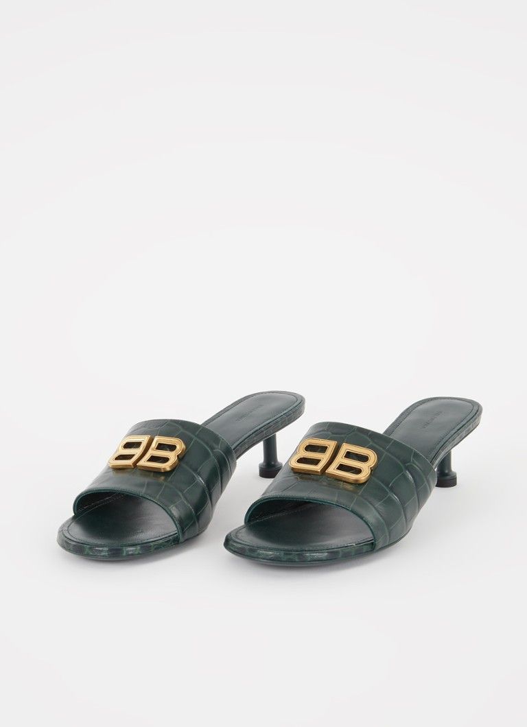 Balenciaga o1y0625 Mules in Dark Green Size US 6 / IT 36 - 3 Thumbnail