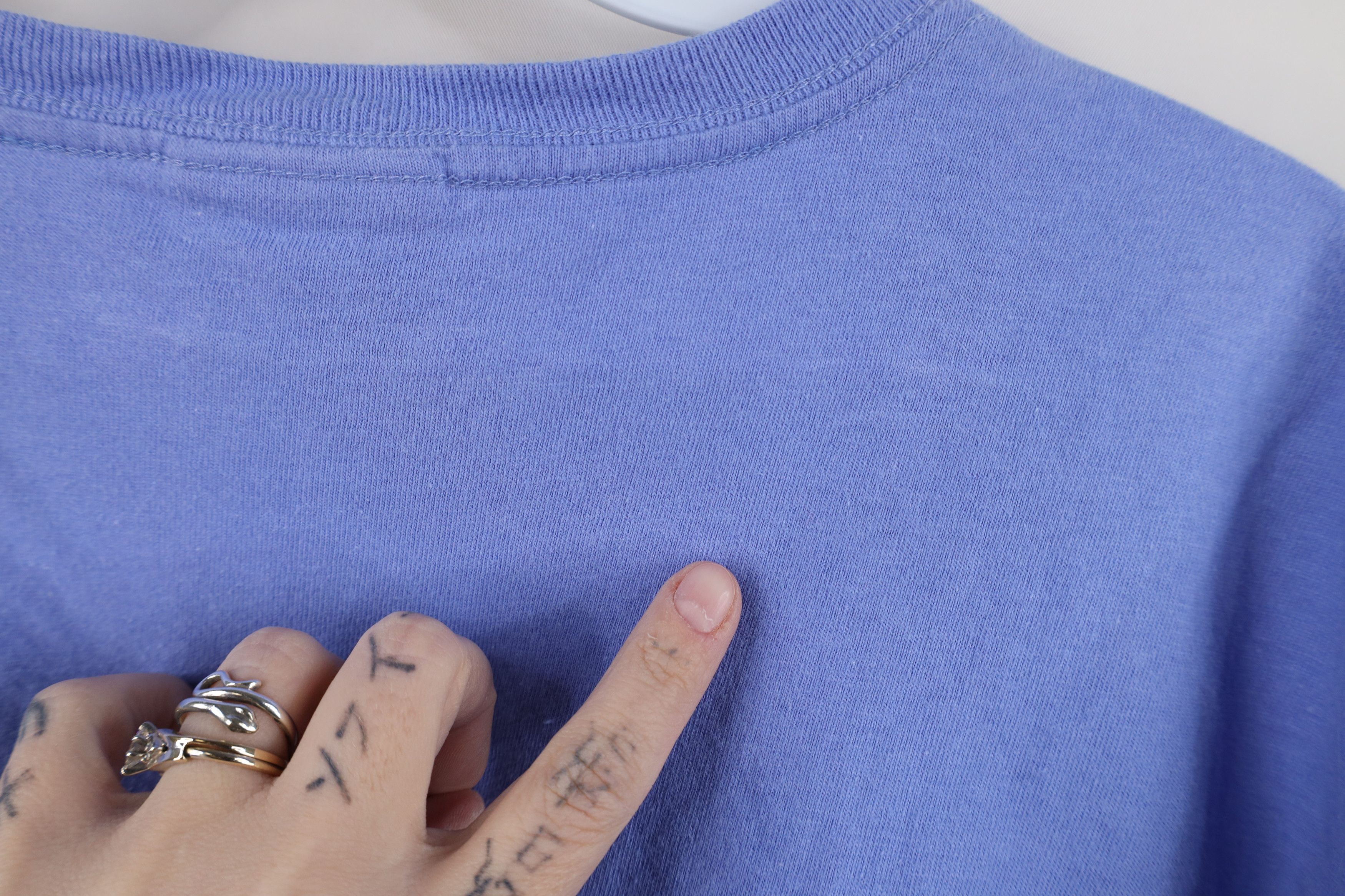 Nike Vintage 90s Y2K Nike Scott Mini Swoosh T-Shirt Periwinkle Size XL / US 12-14 / IT 48-50 - 11 Thumbnail
