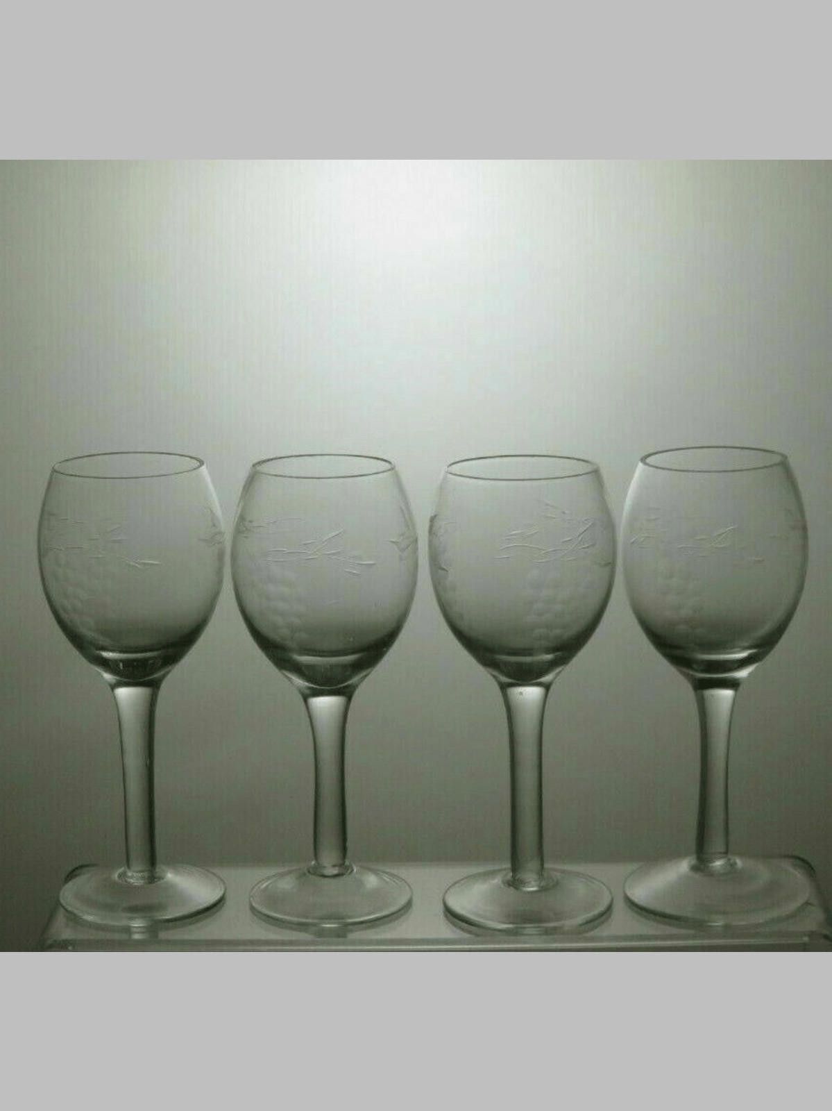 The Unbranded Brand Lead Crystal Etched Set Of 4 Sherry Glasses 5" Size ONE SIZE - 1 Thumbnail