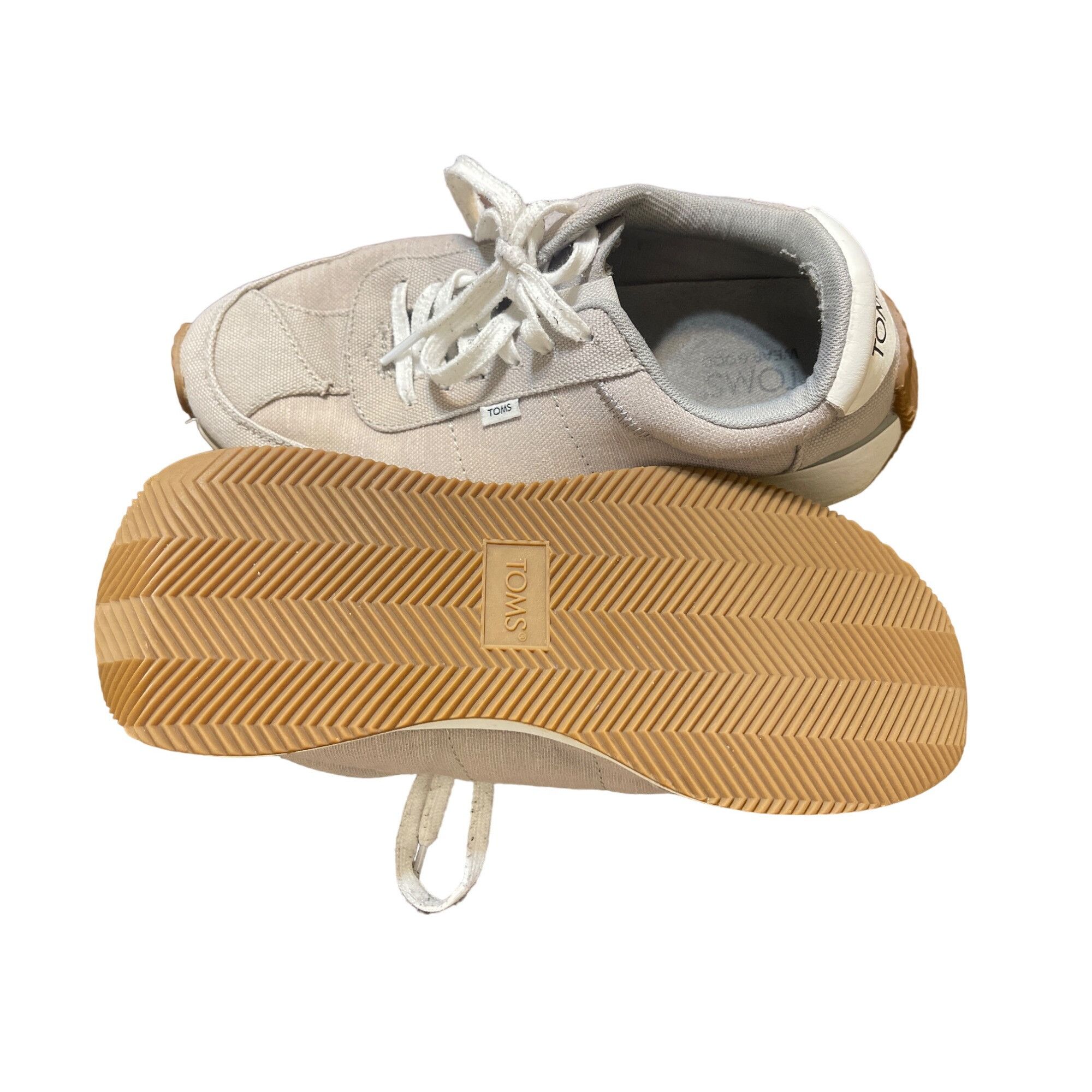 Toms Toms Womens Wyndon Sneakers Beige Canvas Casual Shoes Lace U Size US 7.5 / IT 37.5 - 3 Thumbnail
