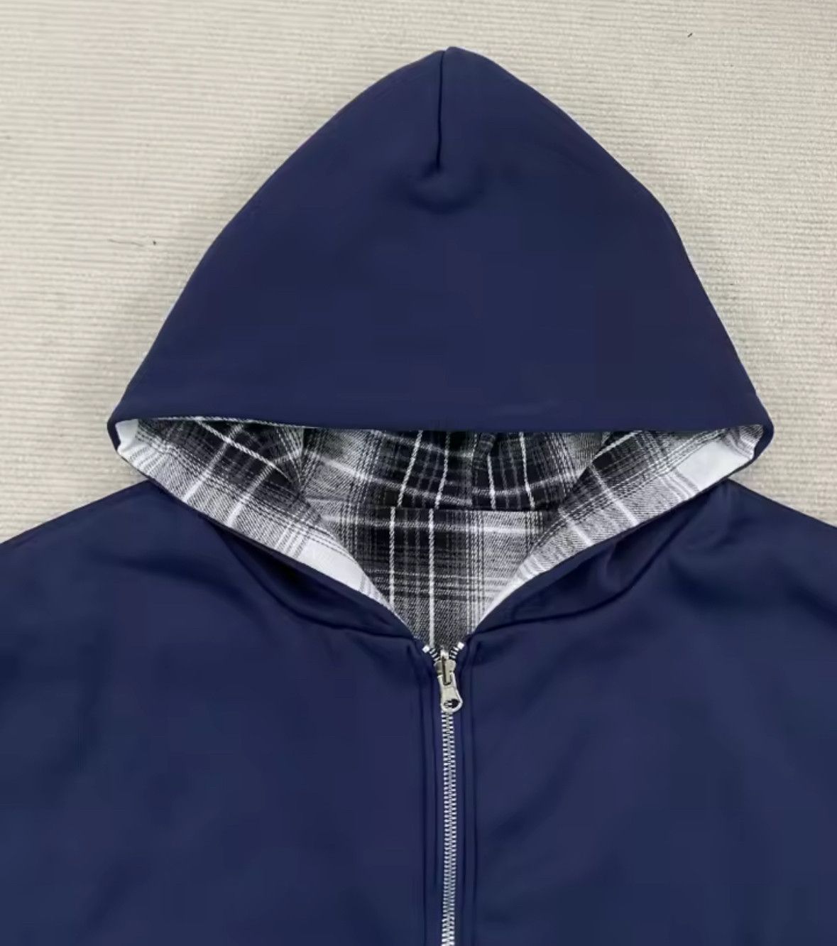 Other Double Sided Korean Deep Blue Plaid Swag Hoodies Jackets Size US M / EU 48-50 / 2 - 3 Thumbnail