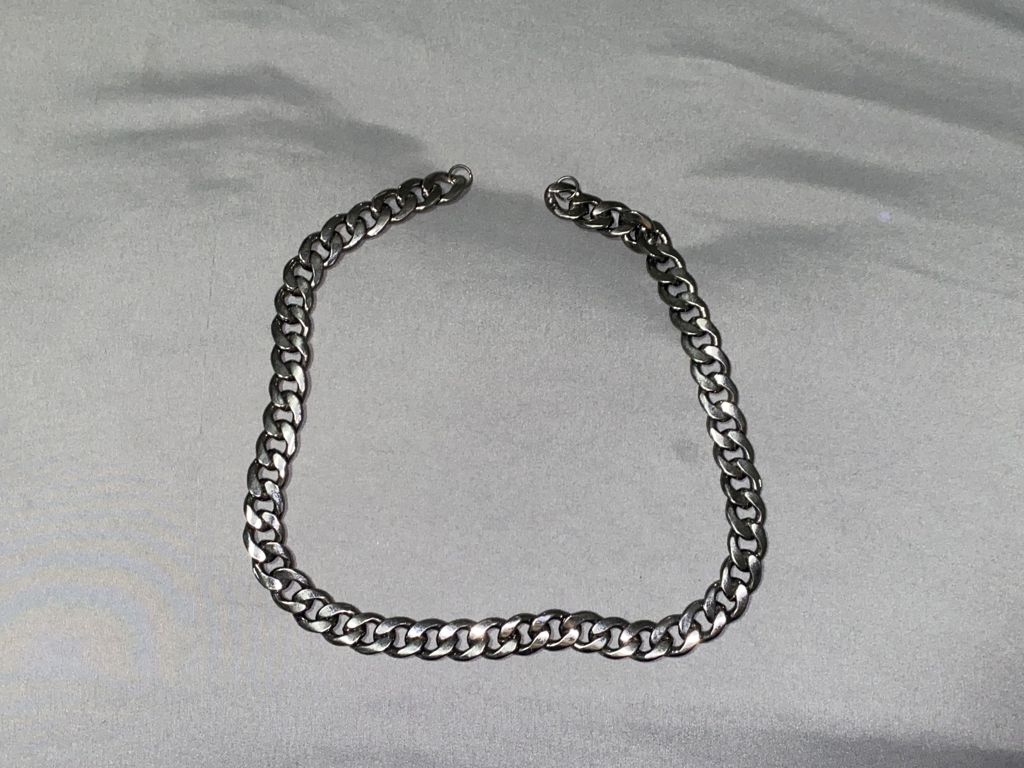 Other Silver blk dark Link Chain chunky chunk necklace Unisex Size ONE SIZE - 1 Thumbnail