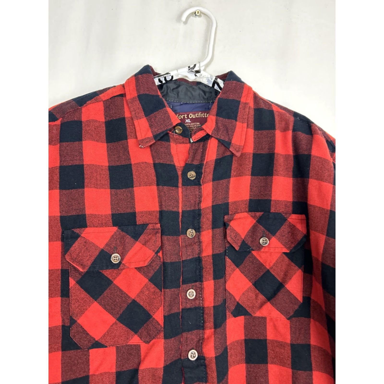 Lumberjack Comfort Outfitter Shirt Mens XL Red Black Lumberjack Plaid Lined Flannel Button-Up Size US XL / EU 56 / 4 - 3 Thumbnail