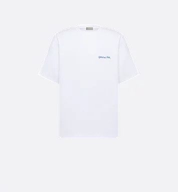 o1w1db10725 Christian Dior Tag T-Shirt in White