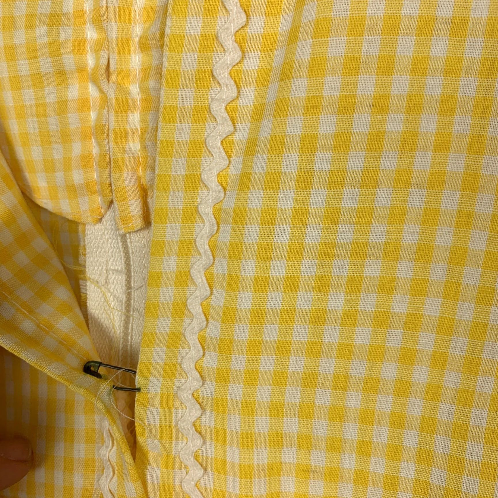 Vintage Vintage Smart Time Yellow White Gingham Plaid House Dress Chest 16.5" Adults Regular XS Yellow Womens 50s GoGo Mod House Dress Size XXL / US 16-18 / IT 52-54 - 4 Thumbnail