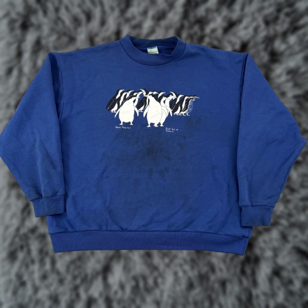 Vintage VINTAGE Penguin Sweatshirt Mens Large Blue 90s Long Sleeve Crewneck Pullover USA Size US L / EU 52-54 / 3 - 1 Thumbnail